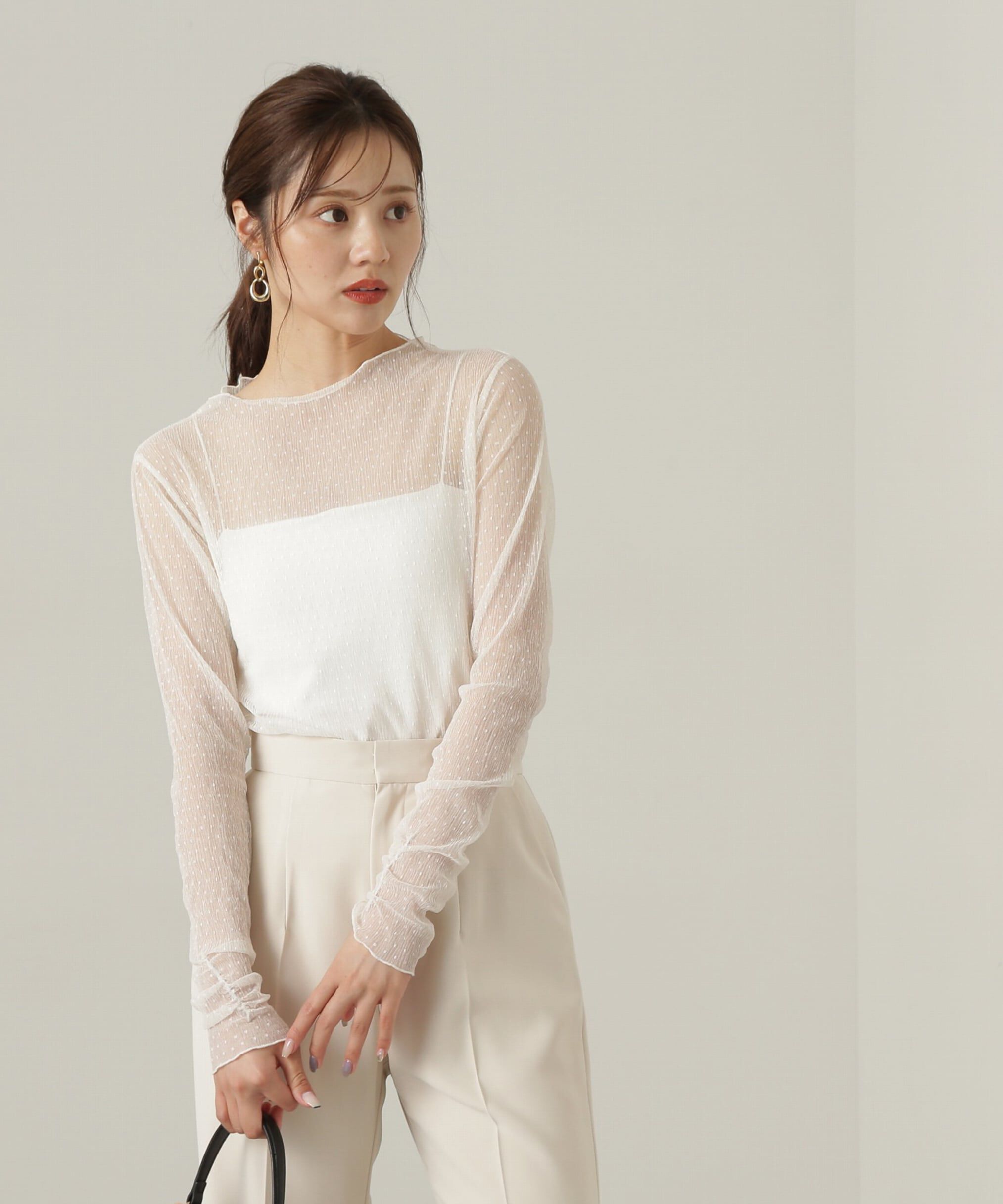 PROPORTION BODY DRESSING「チュールドットトップス24AW」|Tシャツ・カットソー|