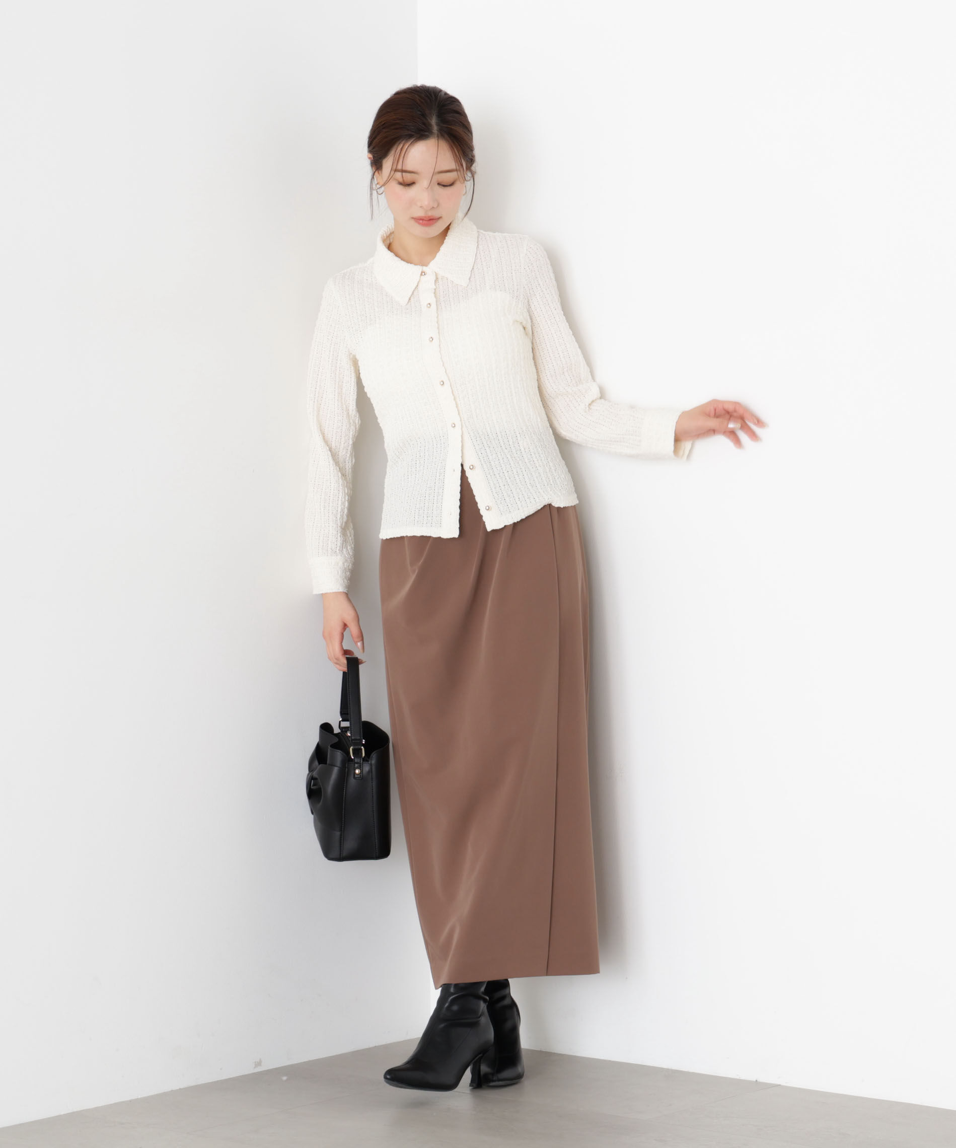 PROPORTION BODY DRESSING「＜ハンドウォッシャブル＞アイレットレースシャツ 25AW」|Tシャツ・カットソー|
