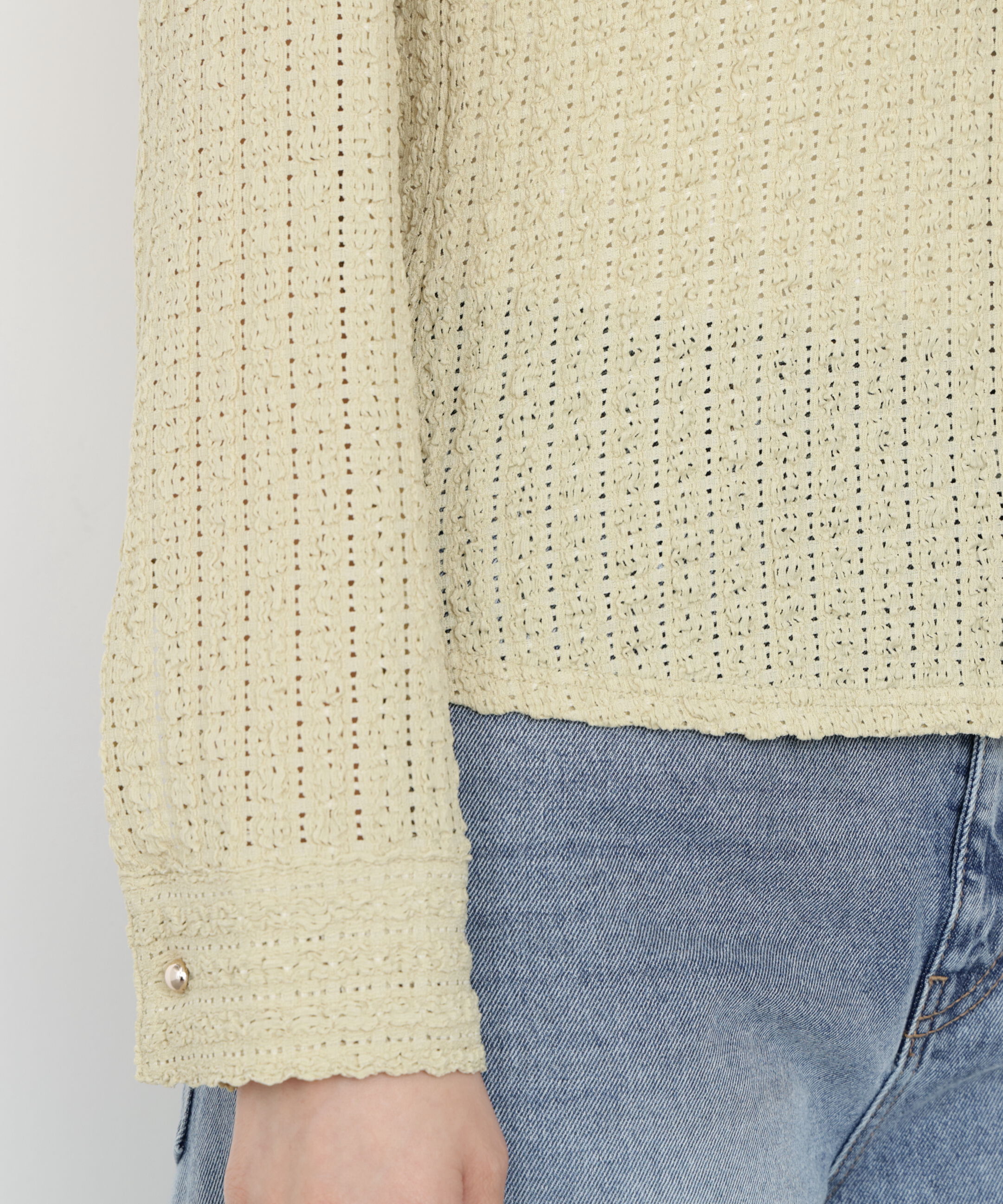 PROPORTION BODY DRESSING「＜ハンドウォッシャブル＞アイレットレースシャツ 25AW」|Tシャツ・カットソー|