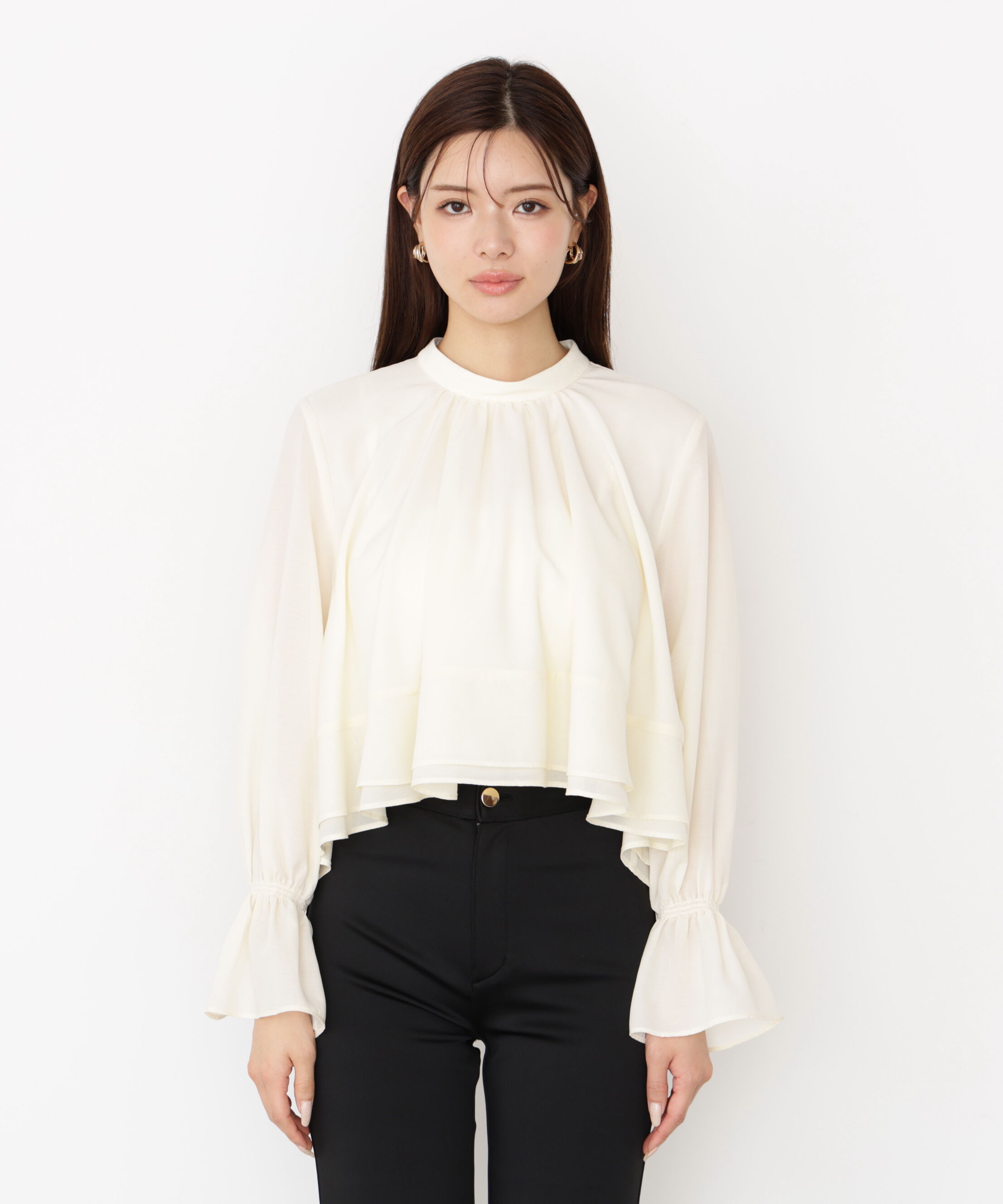 PROPORTION BODY DRESSING「＜ウォッシャブル＞ヘムフレアブラウス 25AW」|シャツ・ブラウス|