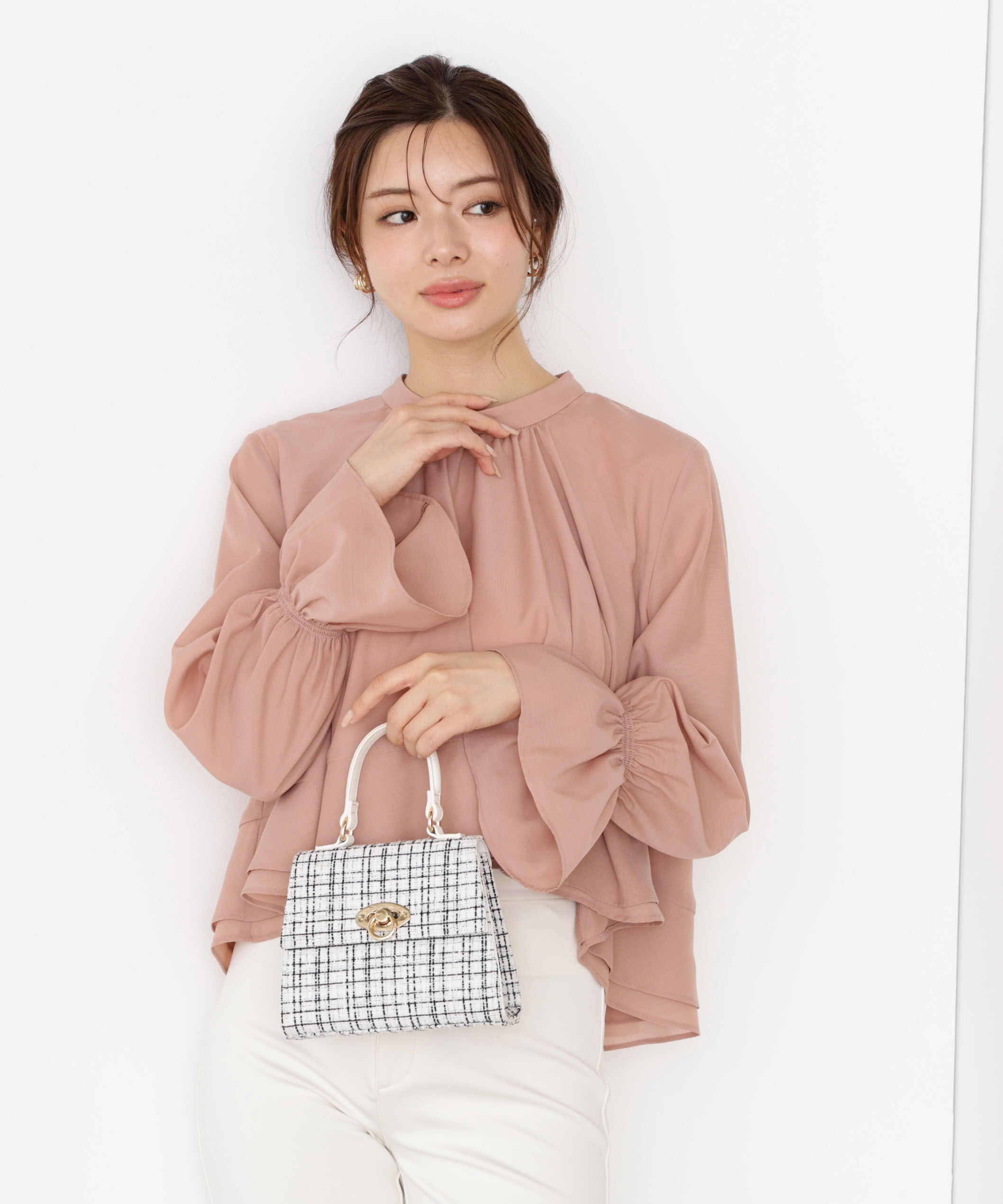 PROPORTION BODY DRESSING「＜ウォッシャブル＞ヘムフレアブラウス 25AW」|シャツ・ブラウス|ピンク