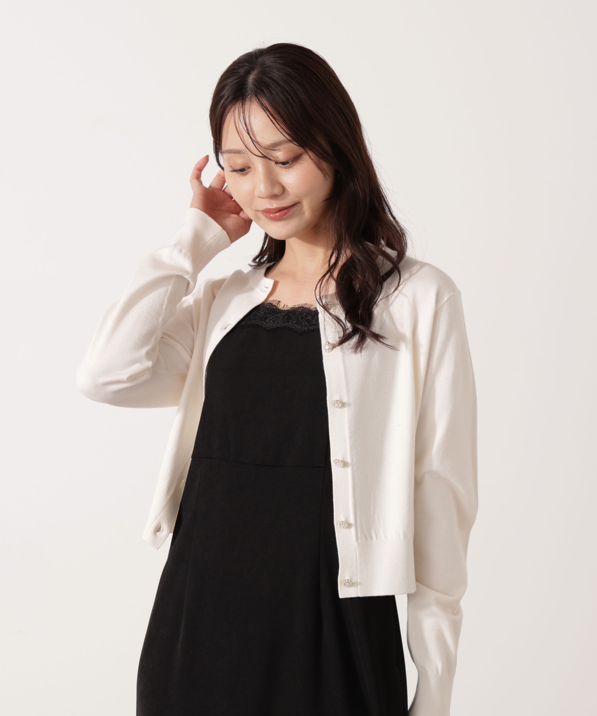PROPORTION BODY DRESSING「＜ウォッシャブル＞キラ釦カーディガン」|カーディガン|