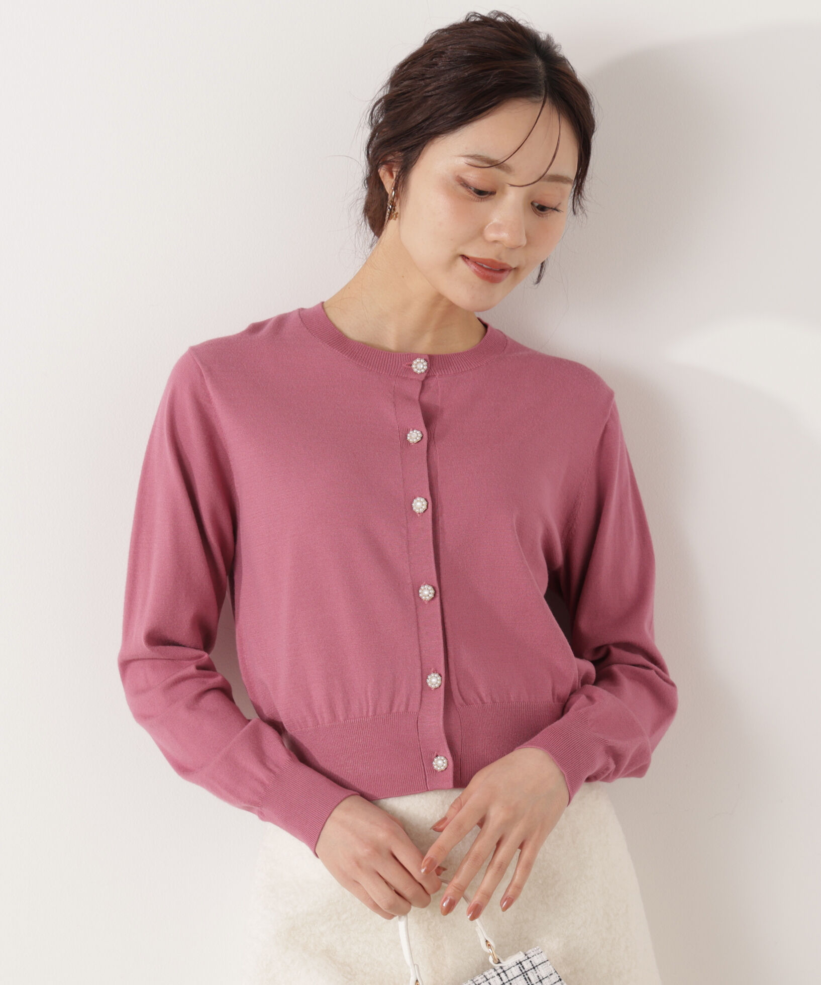 PROPORTION BODY DRESSING「＜ウォッシャブル＞キラ釦カーディガン」|カーディガン|