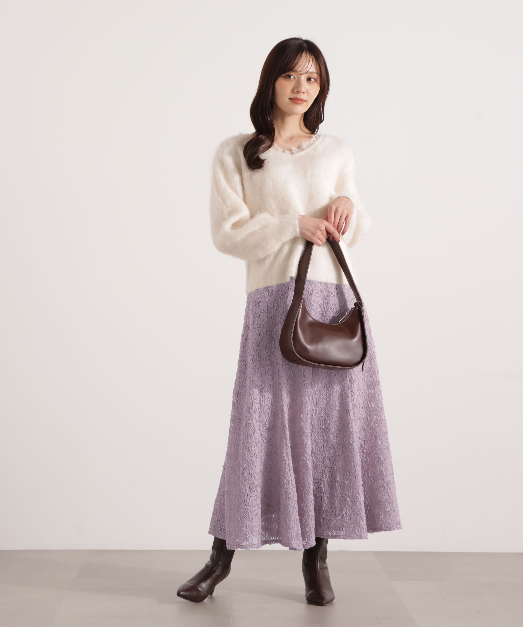 PROPORTION BODY DRESSING「立体レースフレアスカート 25AW」|スカート|