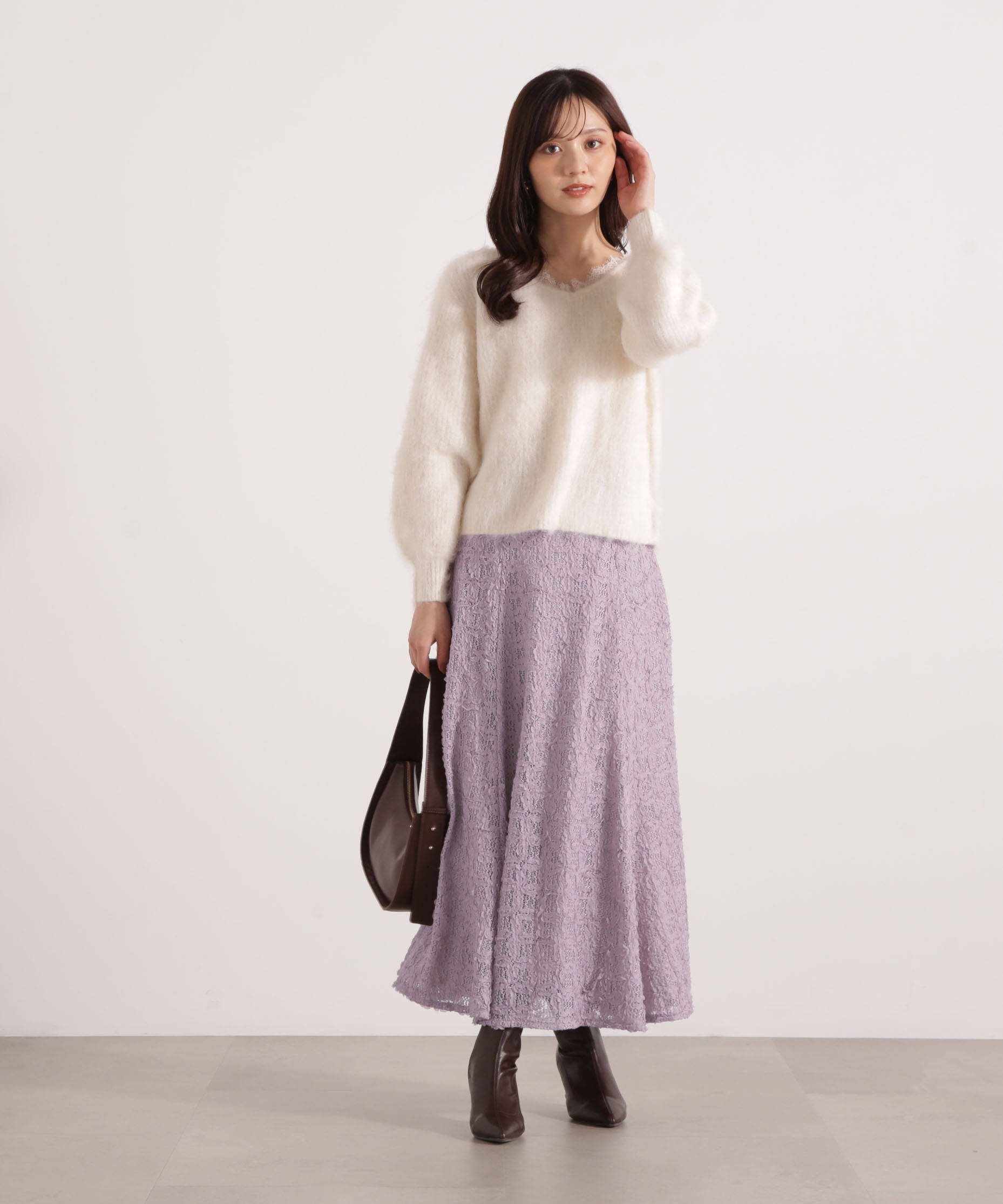 PROPORTION BODY DRESSING「立体レースフレアスカート 25AW」|スカート|