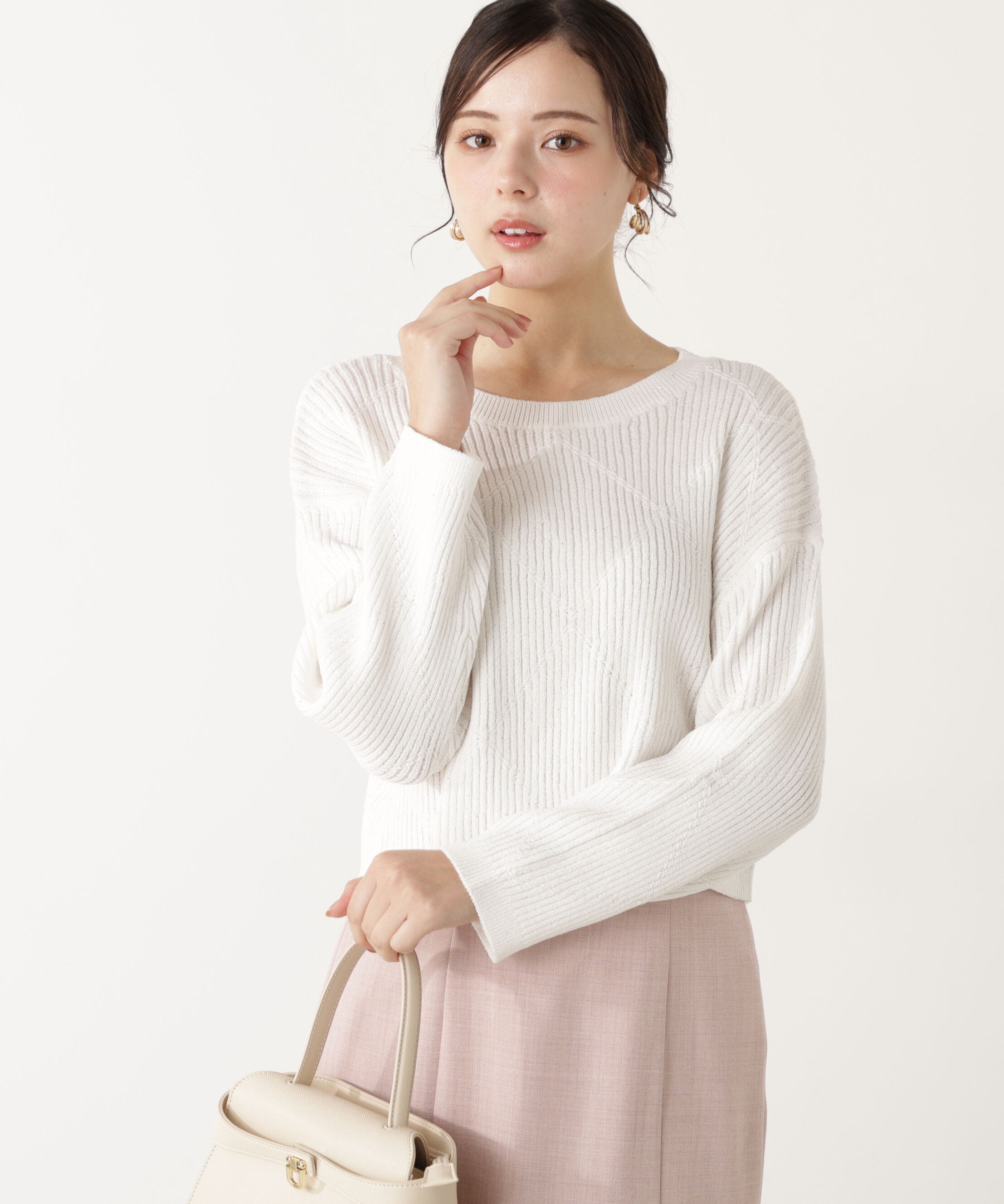 PROPORTION BODY DRESSING「ラメ入りアイレットボクシーニット」|ニット・セーター|