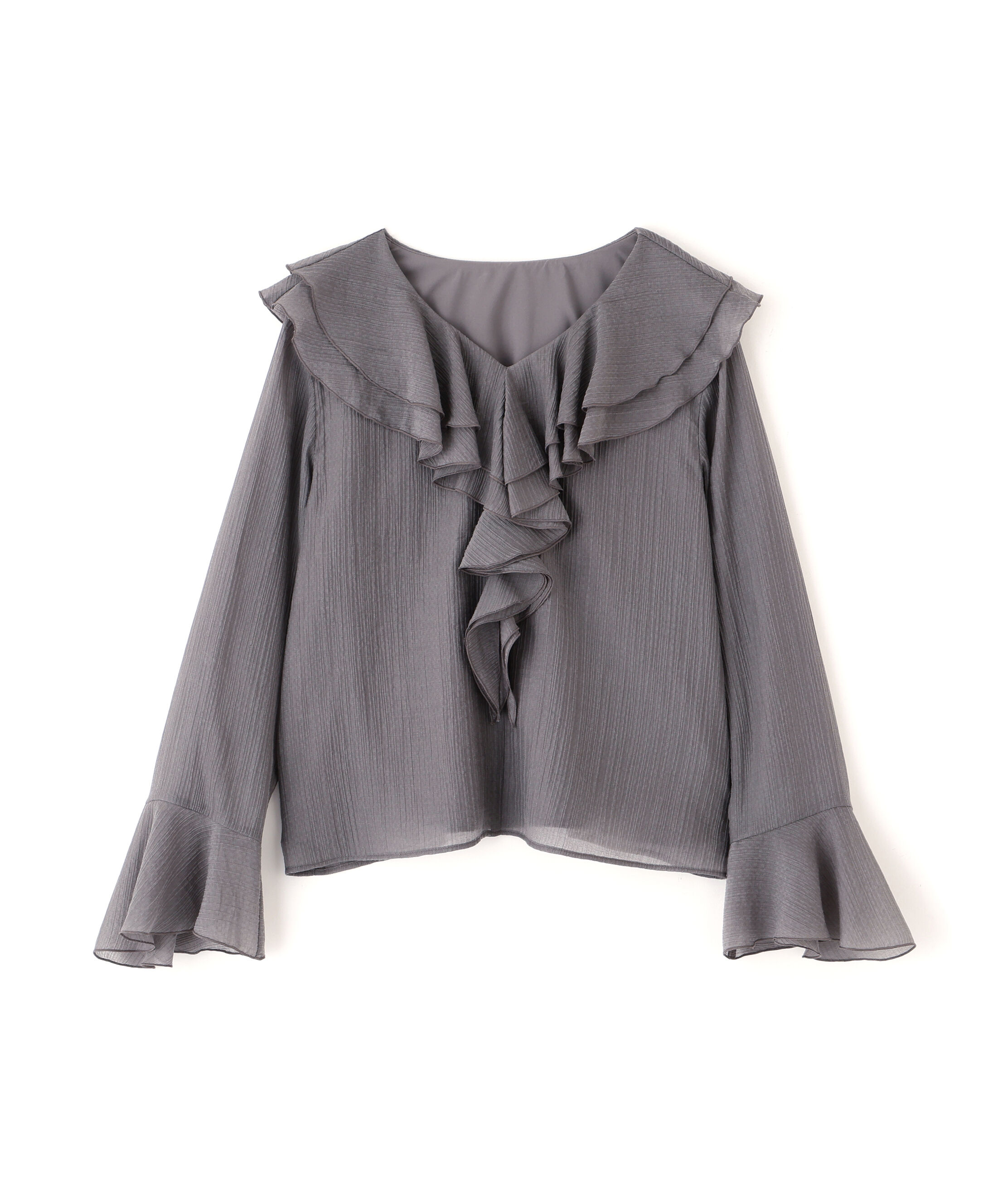 PROPORTION BODY DRESSING「シアー楊柳ラッフルブラウス　26SS」|シャツ・ブラウス|