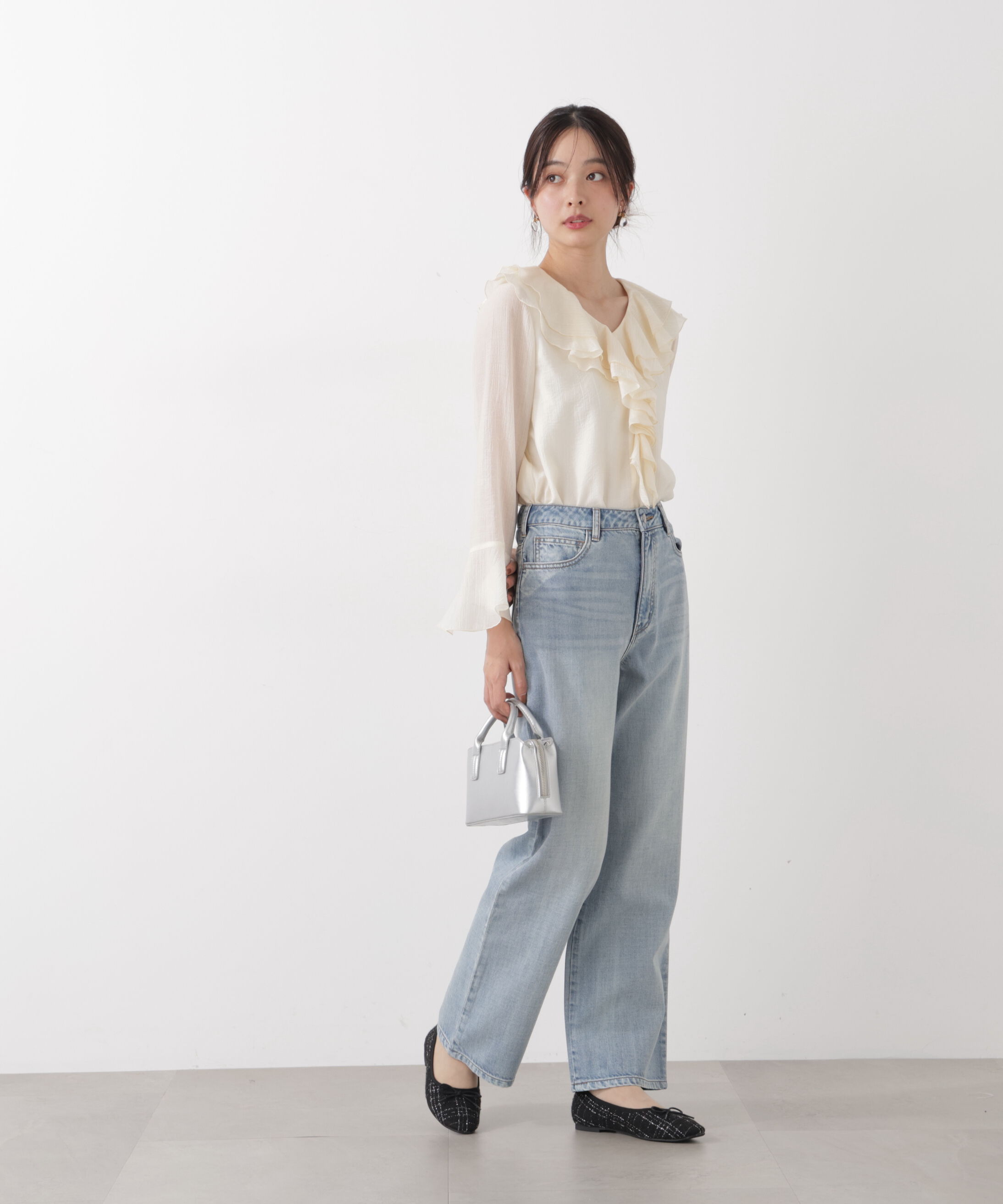 PROPORTION BODY DRESSING「シアー楊柳ラッフルブラウス　26SS」|シャツ・ブラウス|