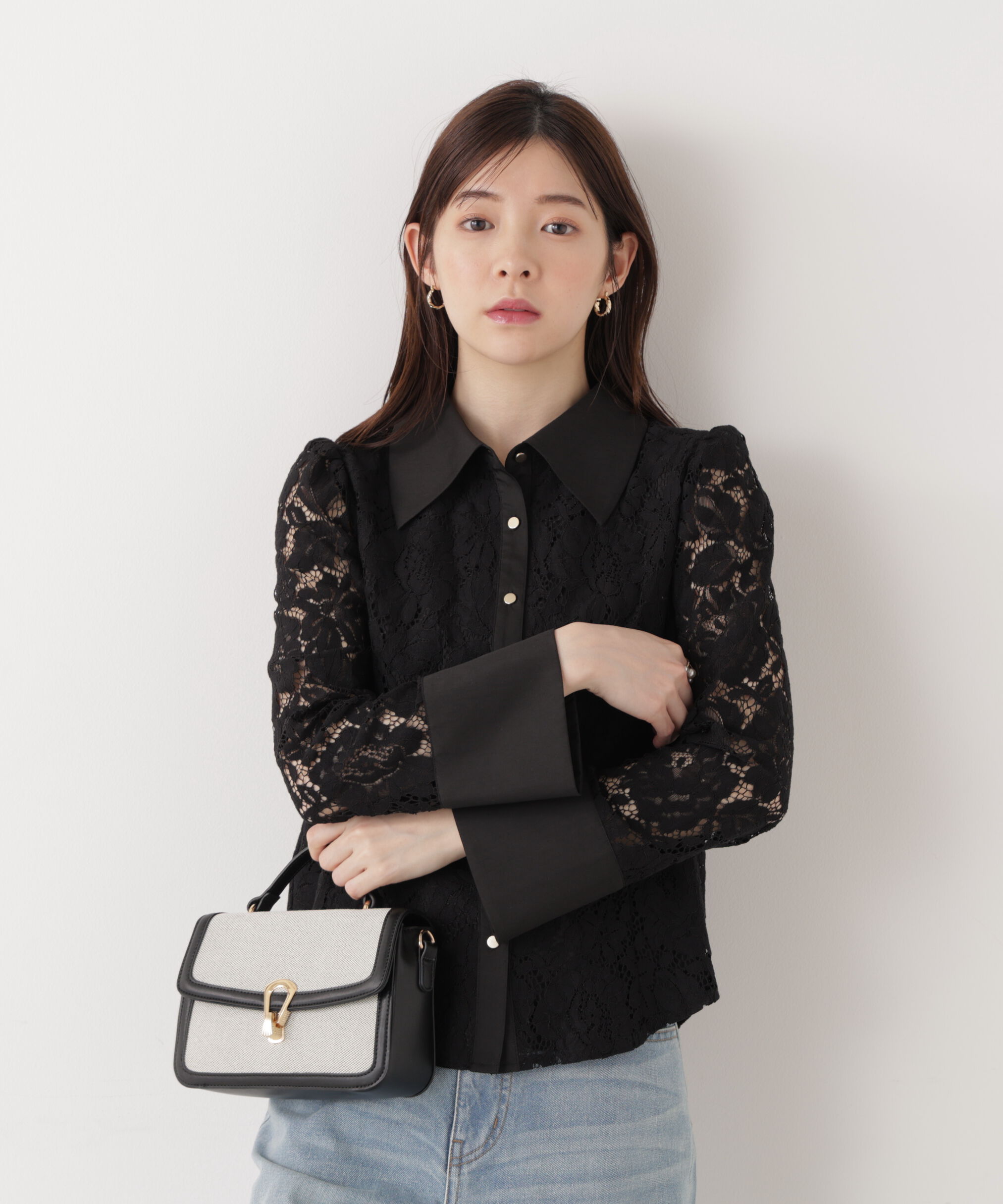 PROPORTION BODY DRESSING「ビッグ衿レースブラウス　26SS」|シャツ・ブラウス|