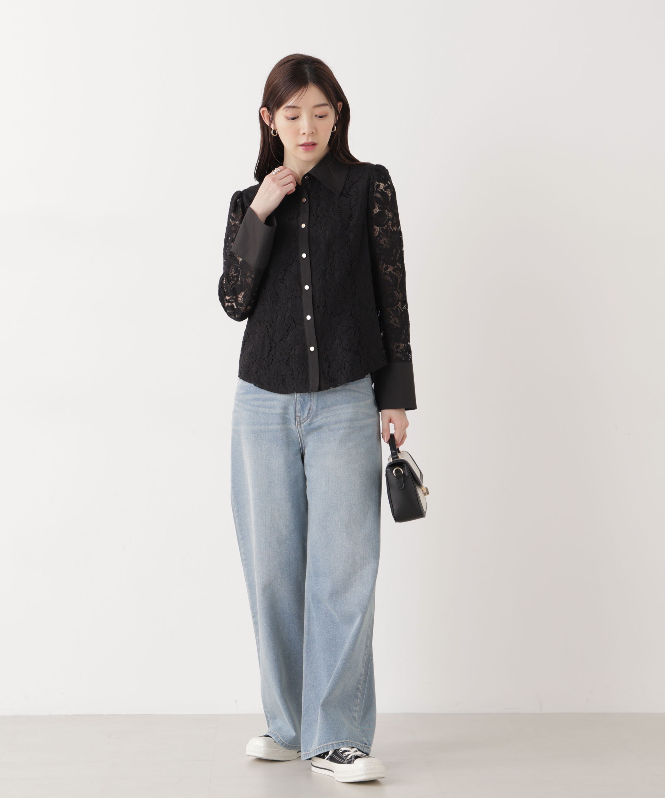 PROPORTION BODY DRESSING「ビッグ衿レースブラウス　26SS」|シャツ・ブラウス|