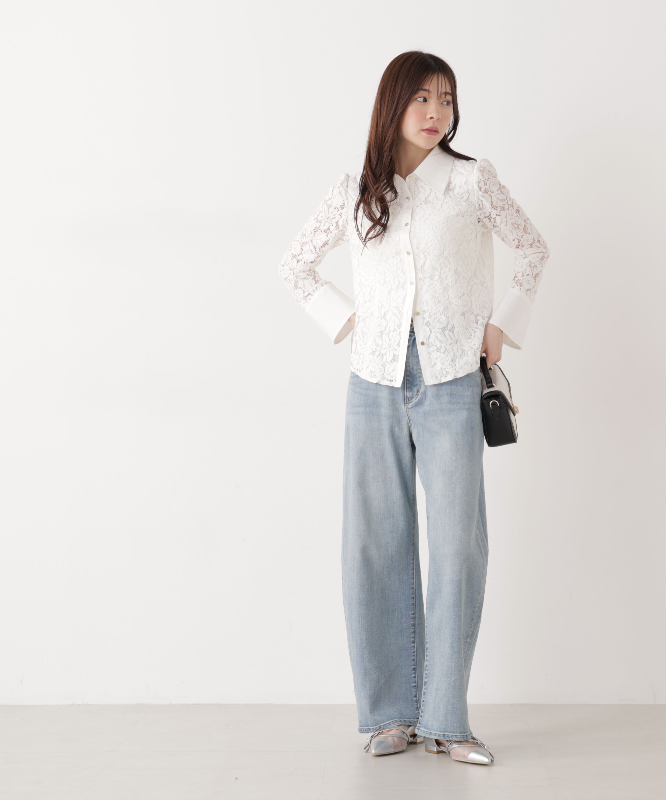 PROPORTION BODY DRESSING「ビッグ衿レースブラウス　26SS」|シャツ・ブラウス|