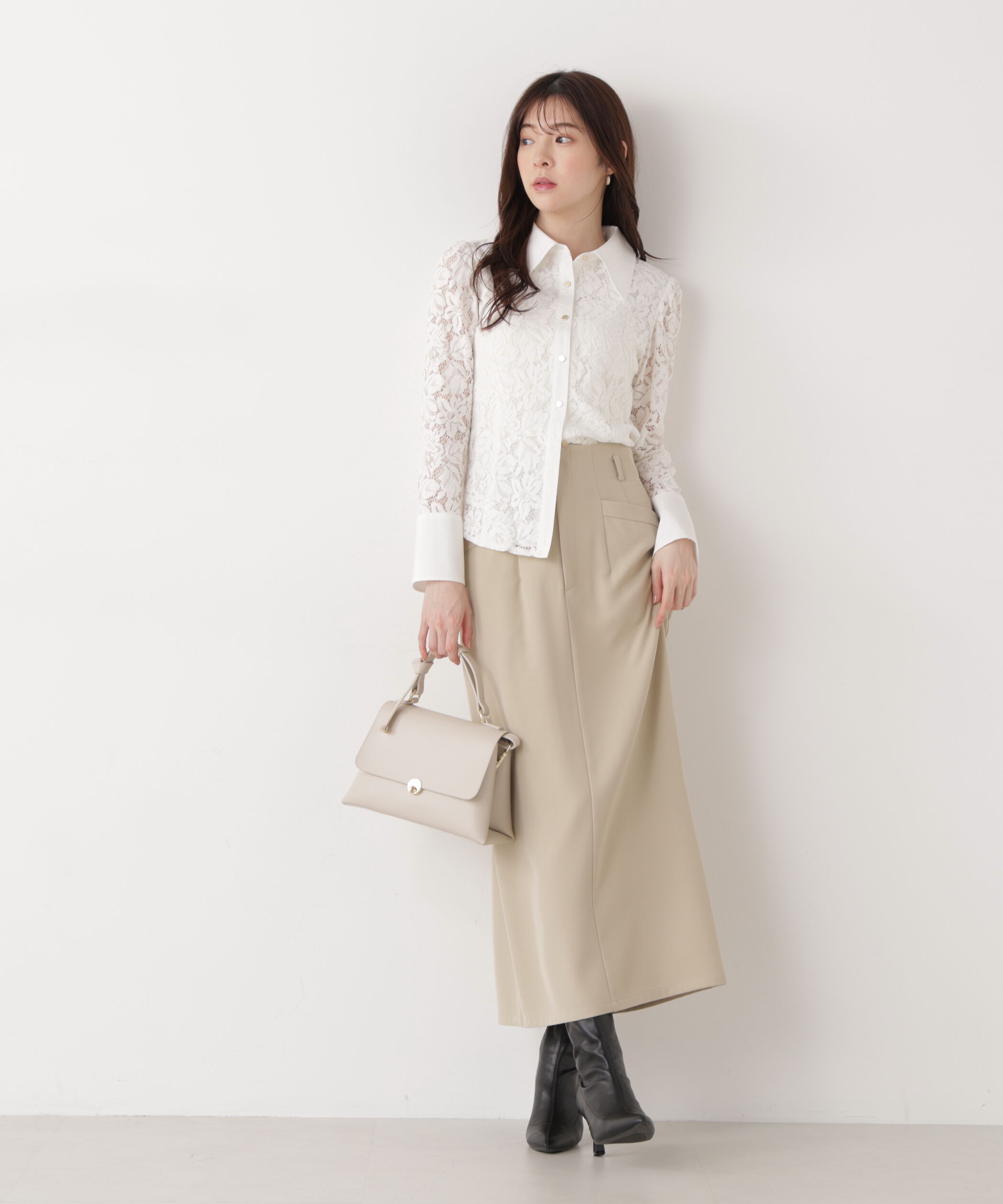 PROPORTION BODY DRESSING「ビッグ衿レースブラウス　26SS」|シャツ・ブラウス|