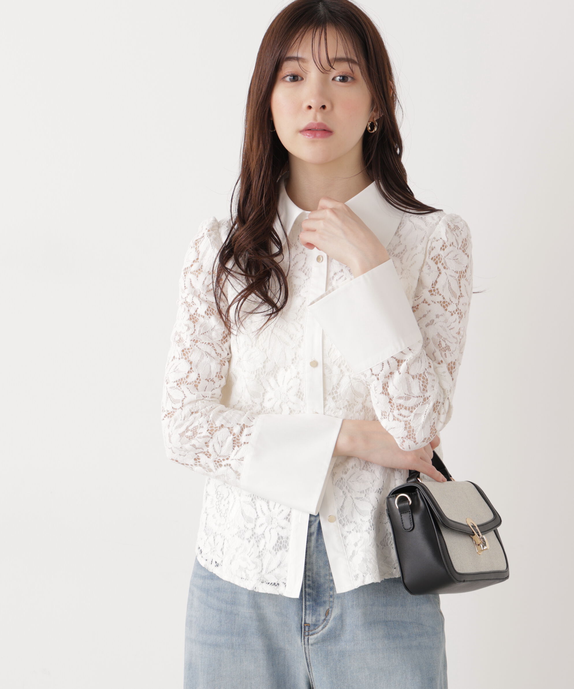 PROPORTION BODY DRESSING「ビッグ衿レースブラウス　26SS」|シャツ・ブラウス|