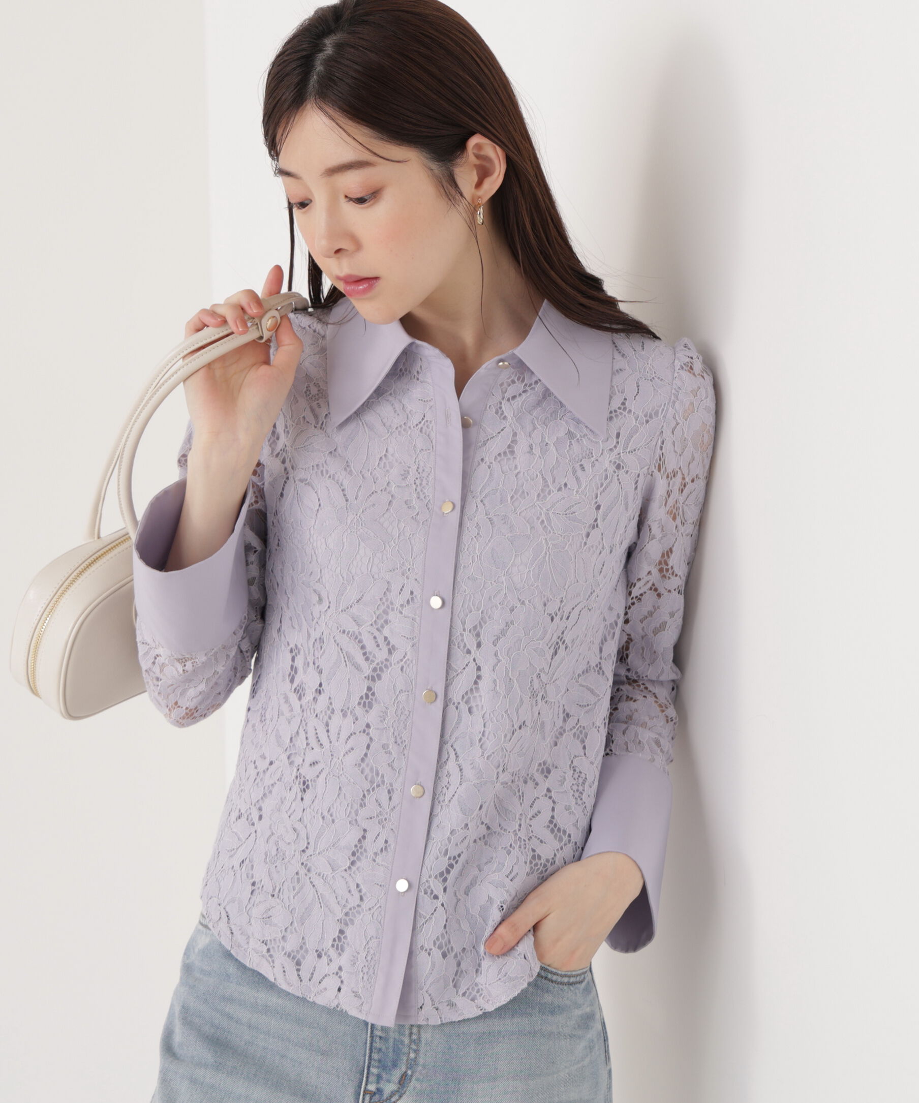 PROPORTION BODY DRESSING「ビッグ衿レースブラウス　26SS」|シャツ・ブラウス|