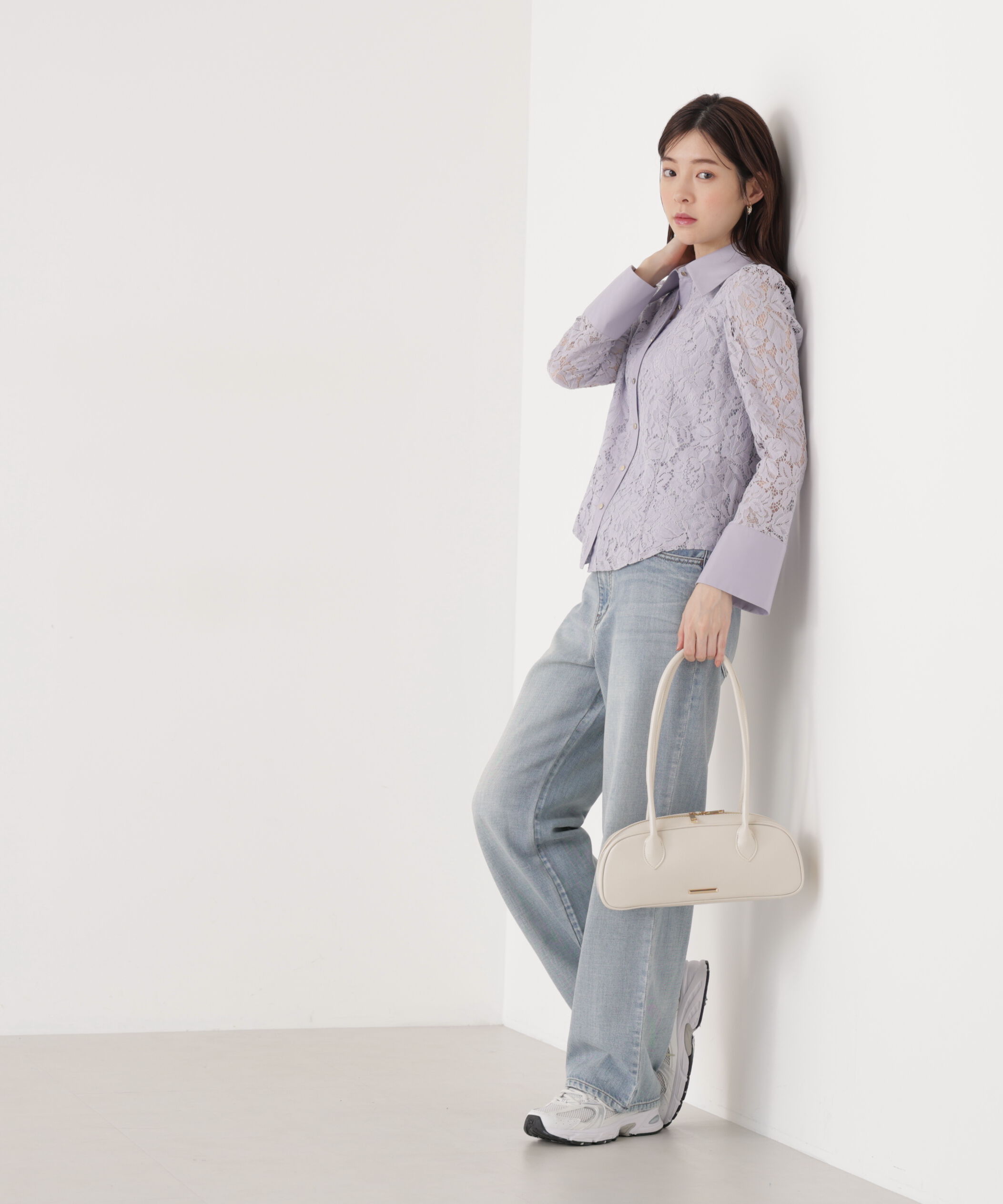 PROPORTION BODY DRESSING「ビッグ衿レースブラウス　26SS」|シャツ・ブラウス|