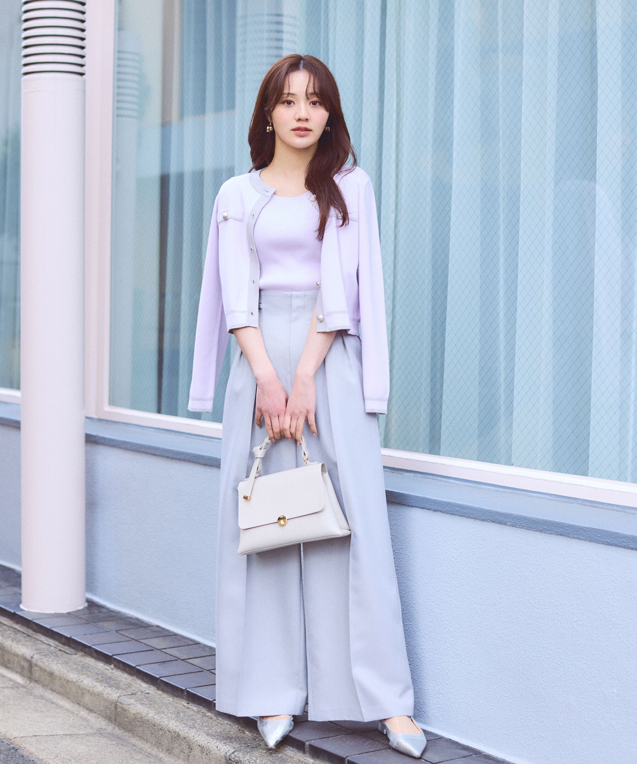 PROPORTION BODY DRESSING「ビットハイウエストワイドパンツ　26SS」|その他|グレー