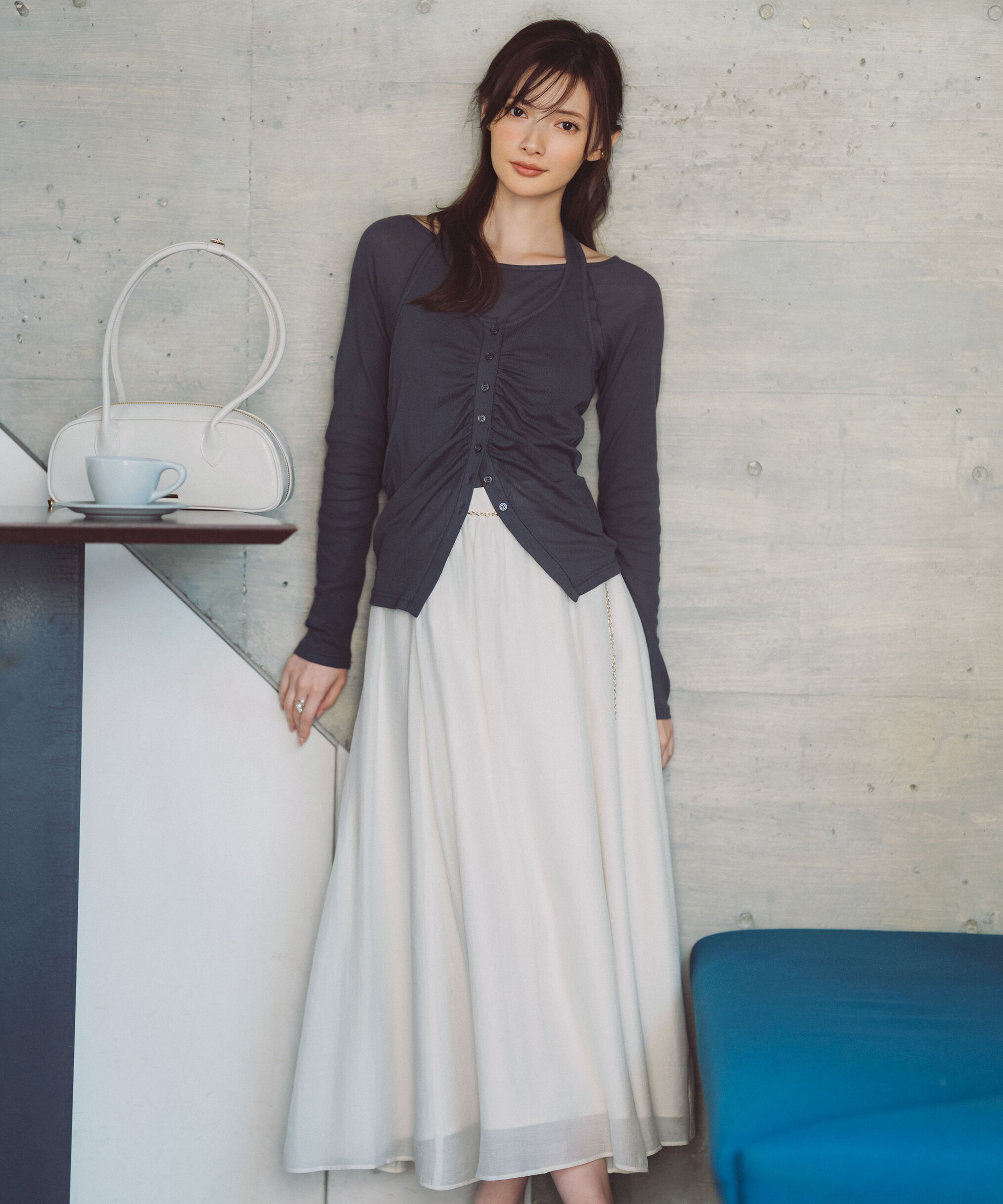 PROPORTION BODY DRESSING「〈a/mie〉ホルターネックカット SETUP　26SS」|Tシャツ・カットソー|チャコール2