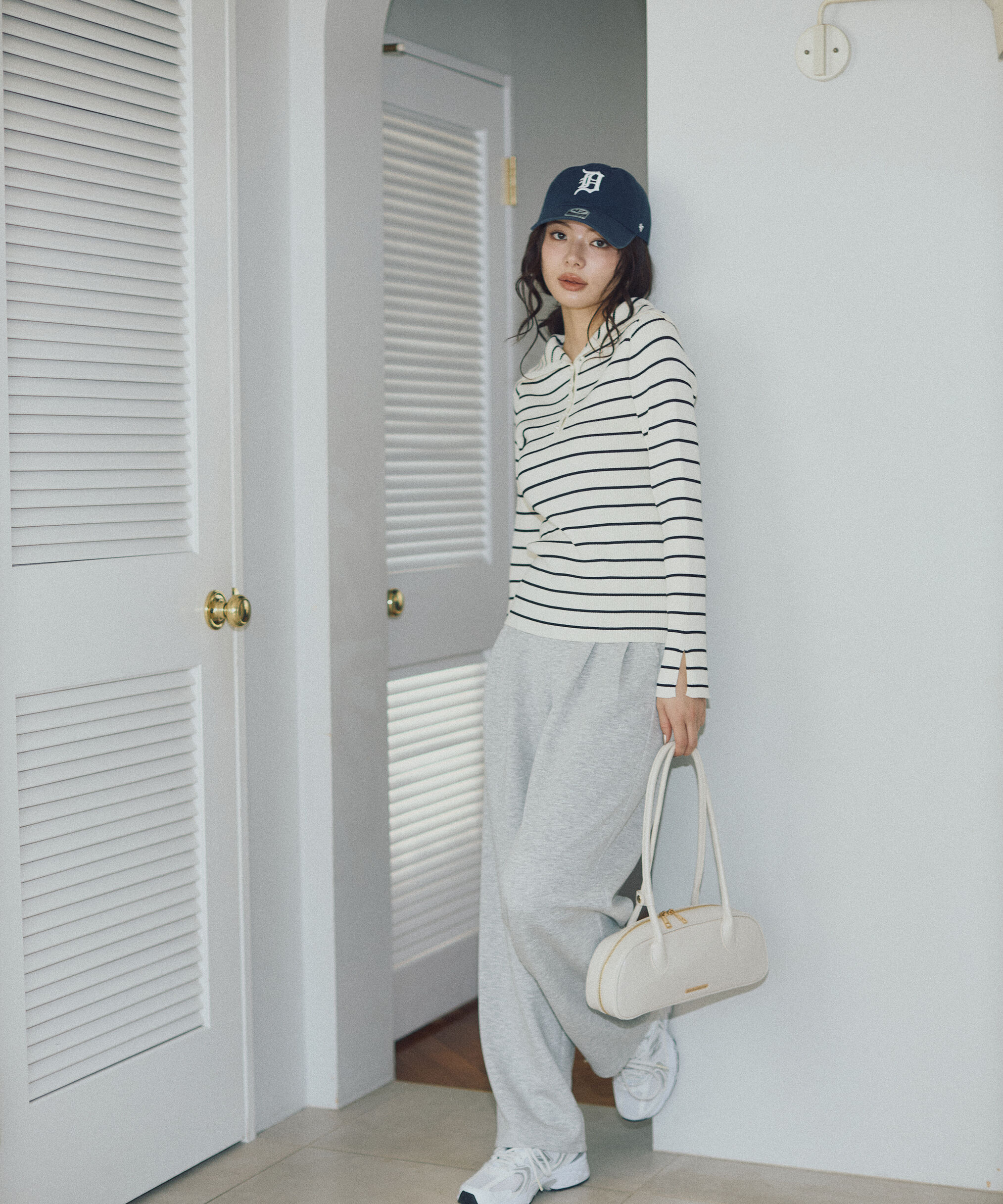 PROPORTION BODY DRESSING「〈a/mie〉ビッグカラーリブニット　　26SS」|カーディガン|