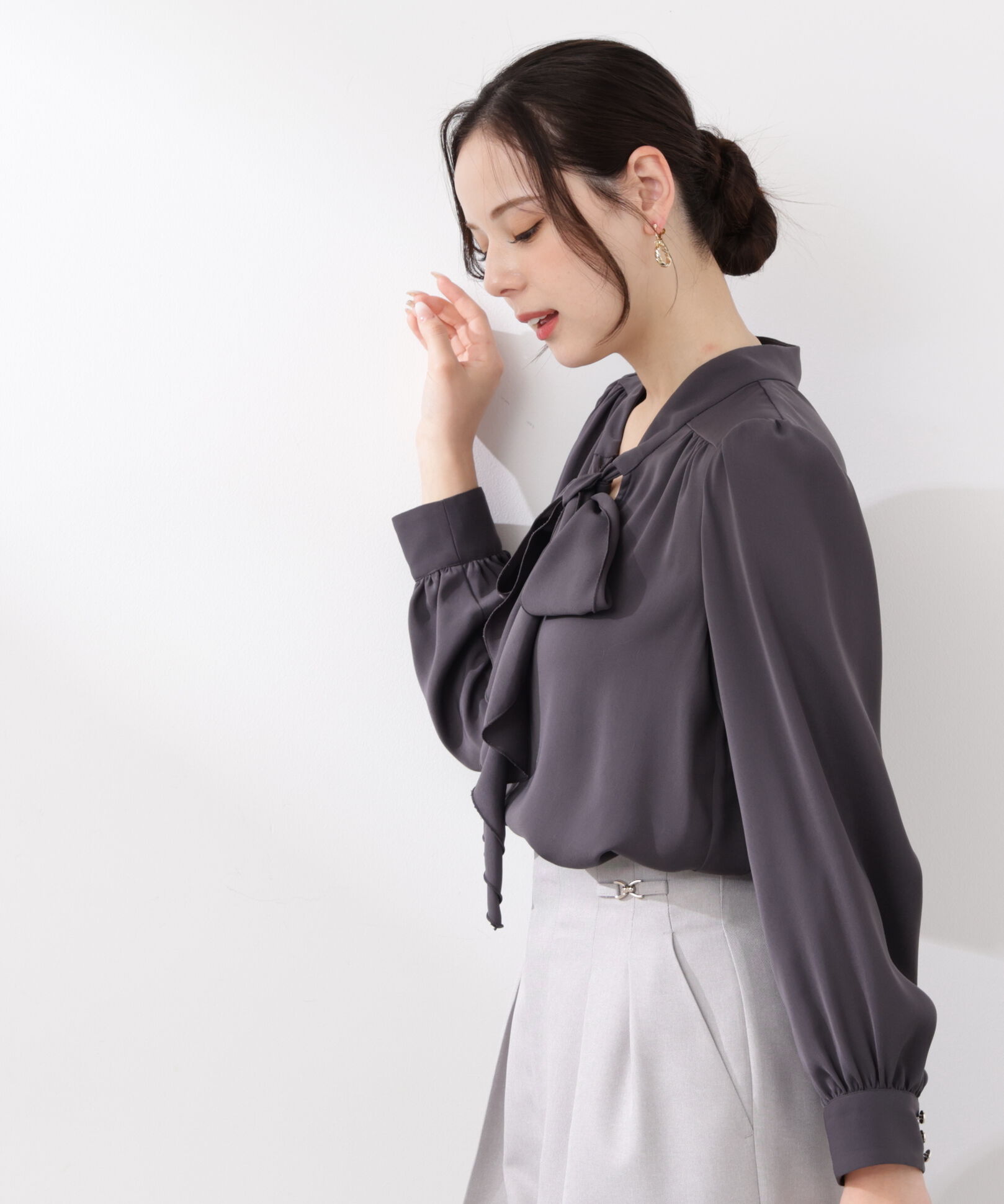 PROPORTION BODY DRESSING「ラッフルリボンブラウス　26SS」|シャツ・ブラウス|