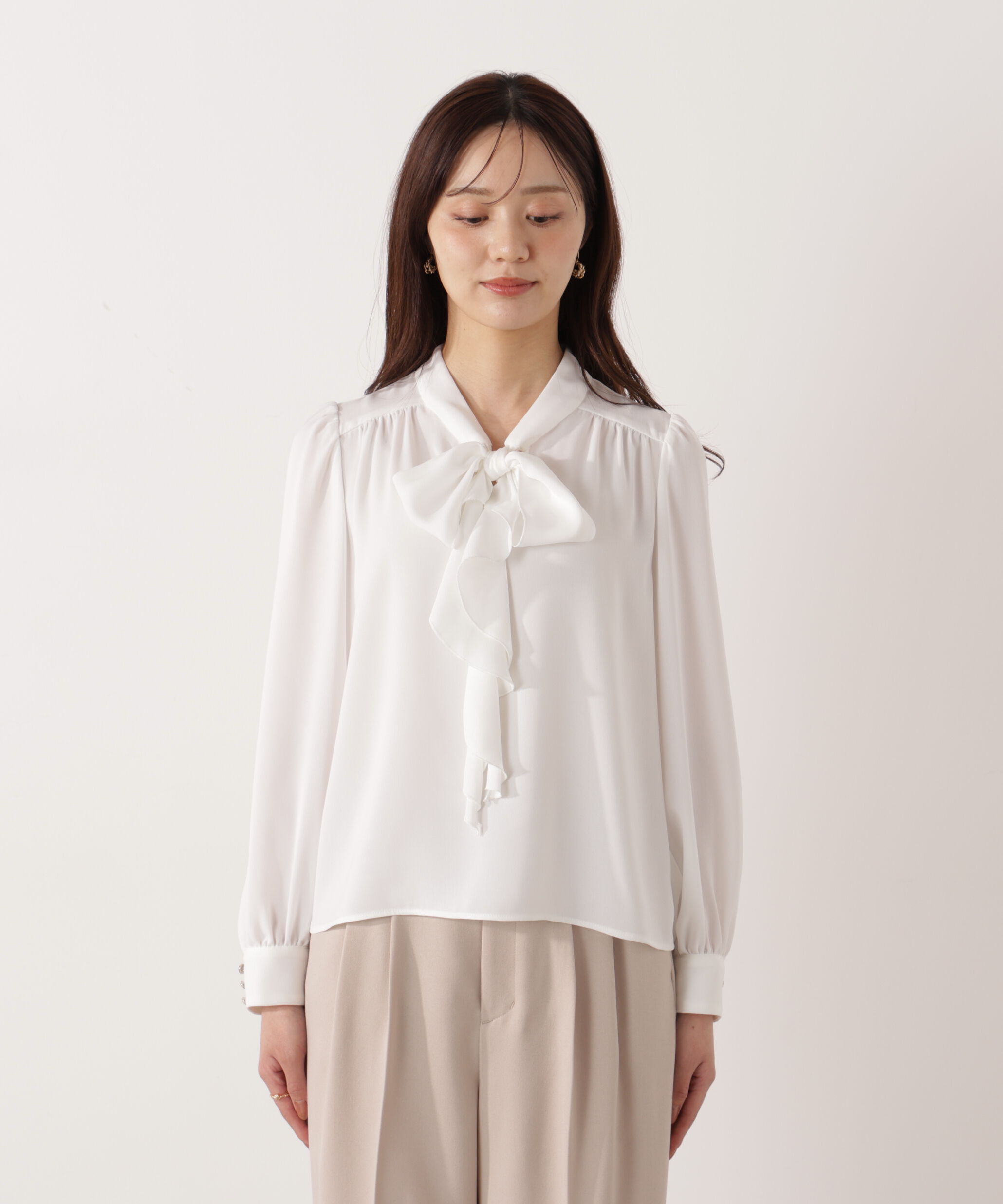 PROPORTION BODY DRESSING「ラッフルリボンブラウス　26SS」|シャツ・ブラウス|