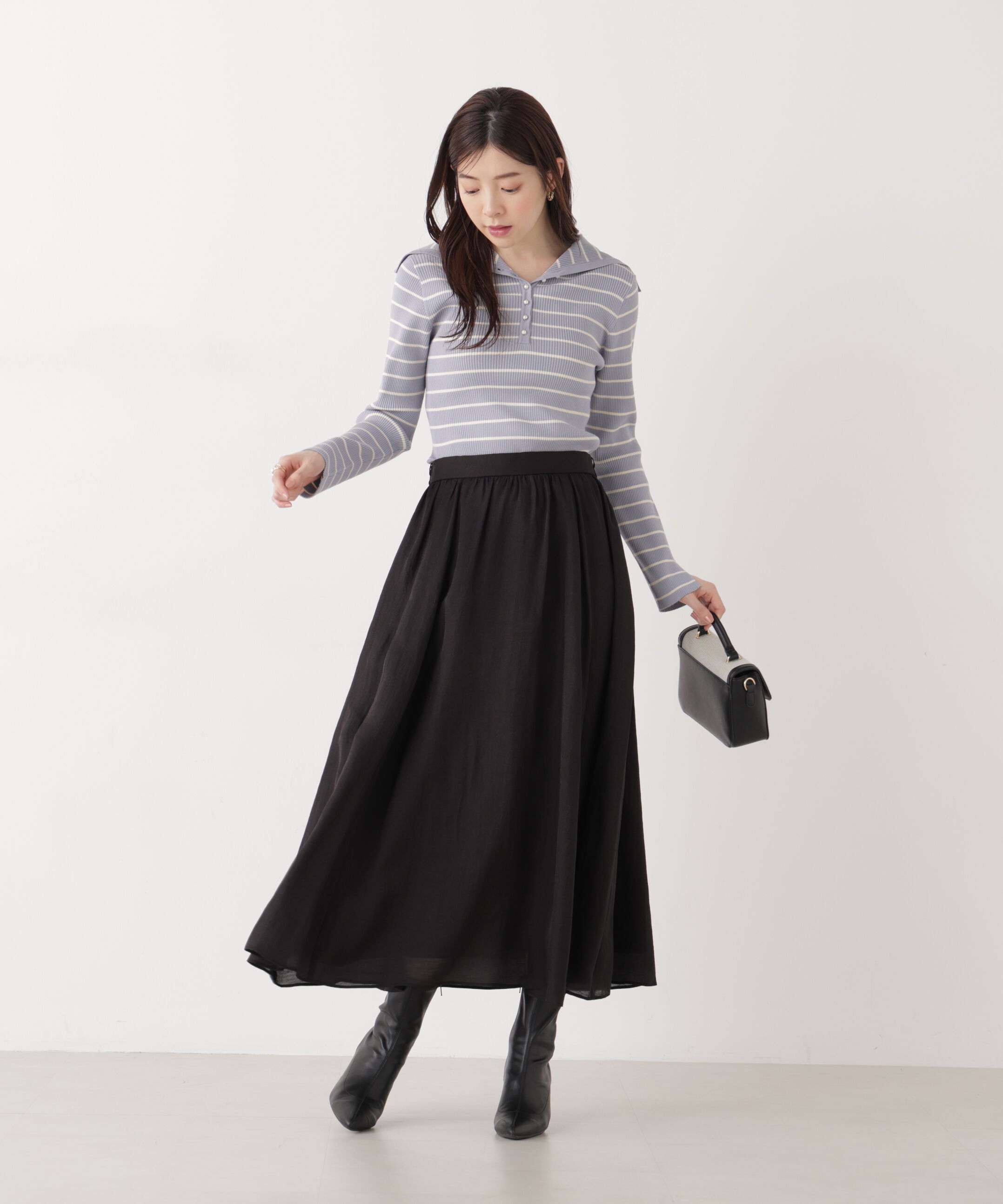 PROPORTION BODY DRESSING「チェーン付きギャザースカート　26SS」|スカート|