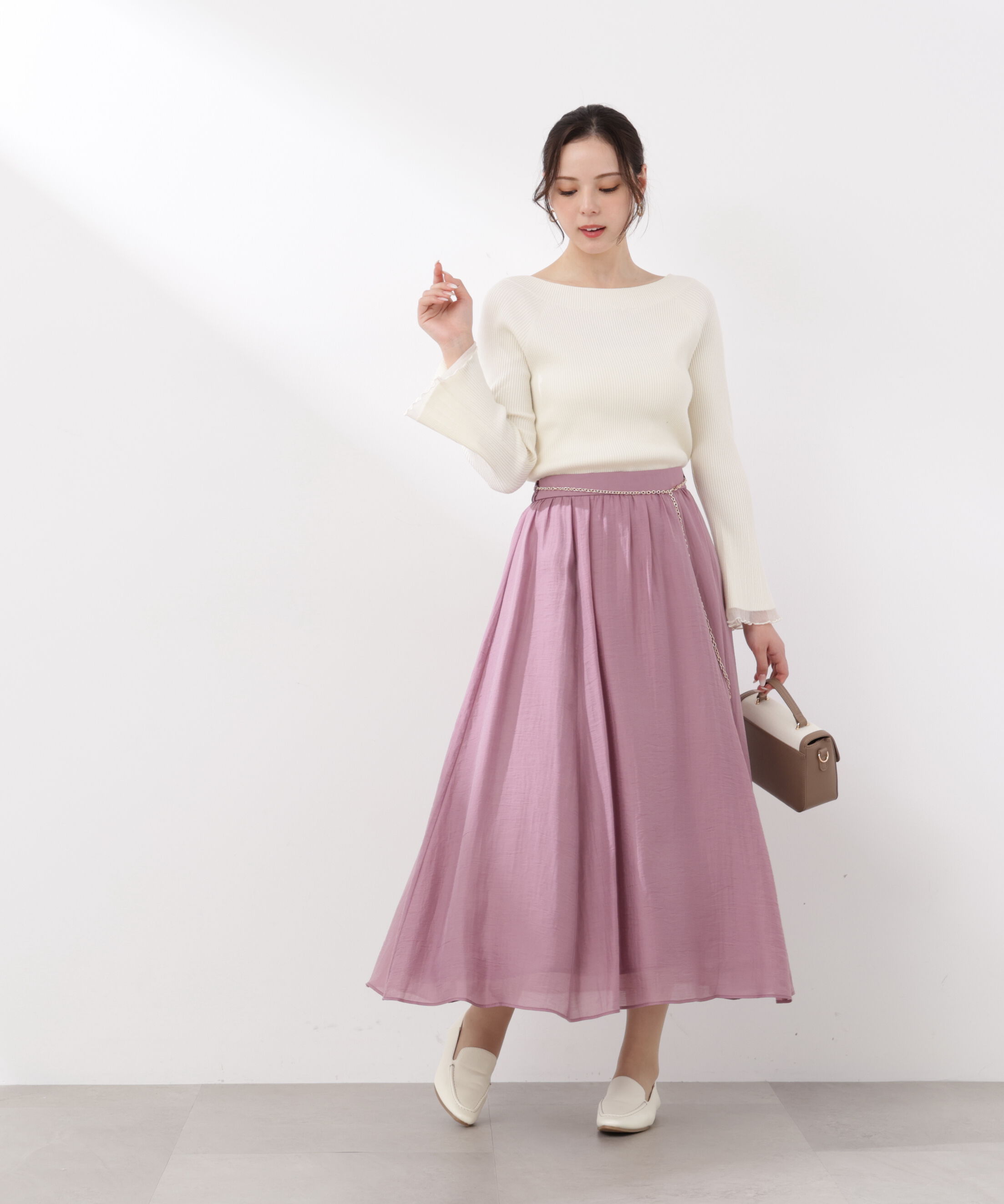 PROPORTION BODY DRESSING「チェーン付きギャザースカート　26SS」|スカート|