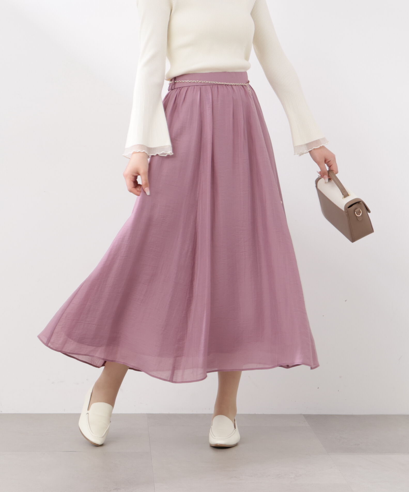 PROPORTION BODY DRESSING「チェーン付きギャザースカート　26SS」|スカート|