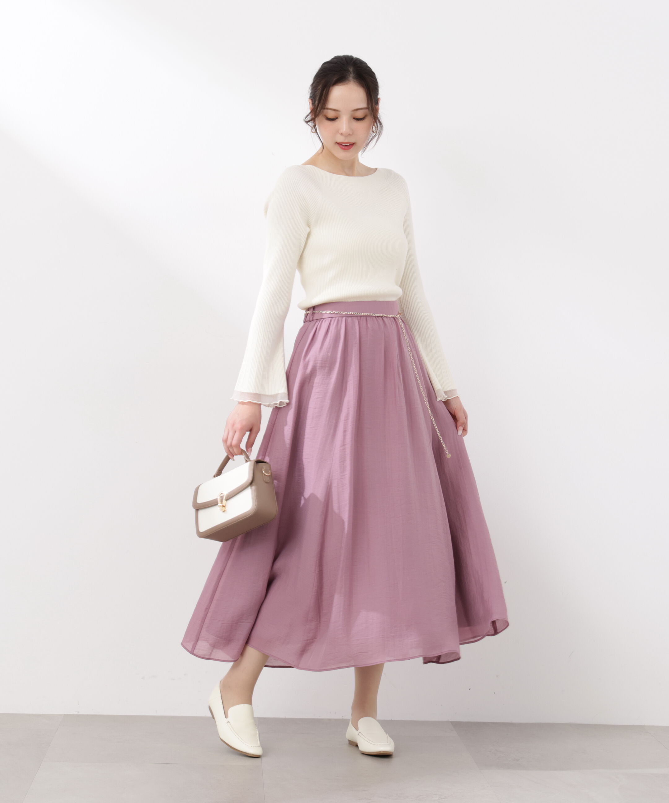 PROPORTION BODY DRESSING「チェーン付きギャザースカート　26SS」|スカート|