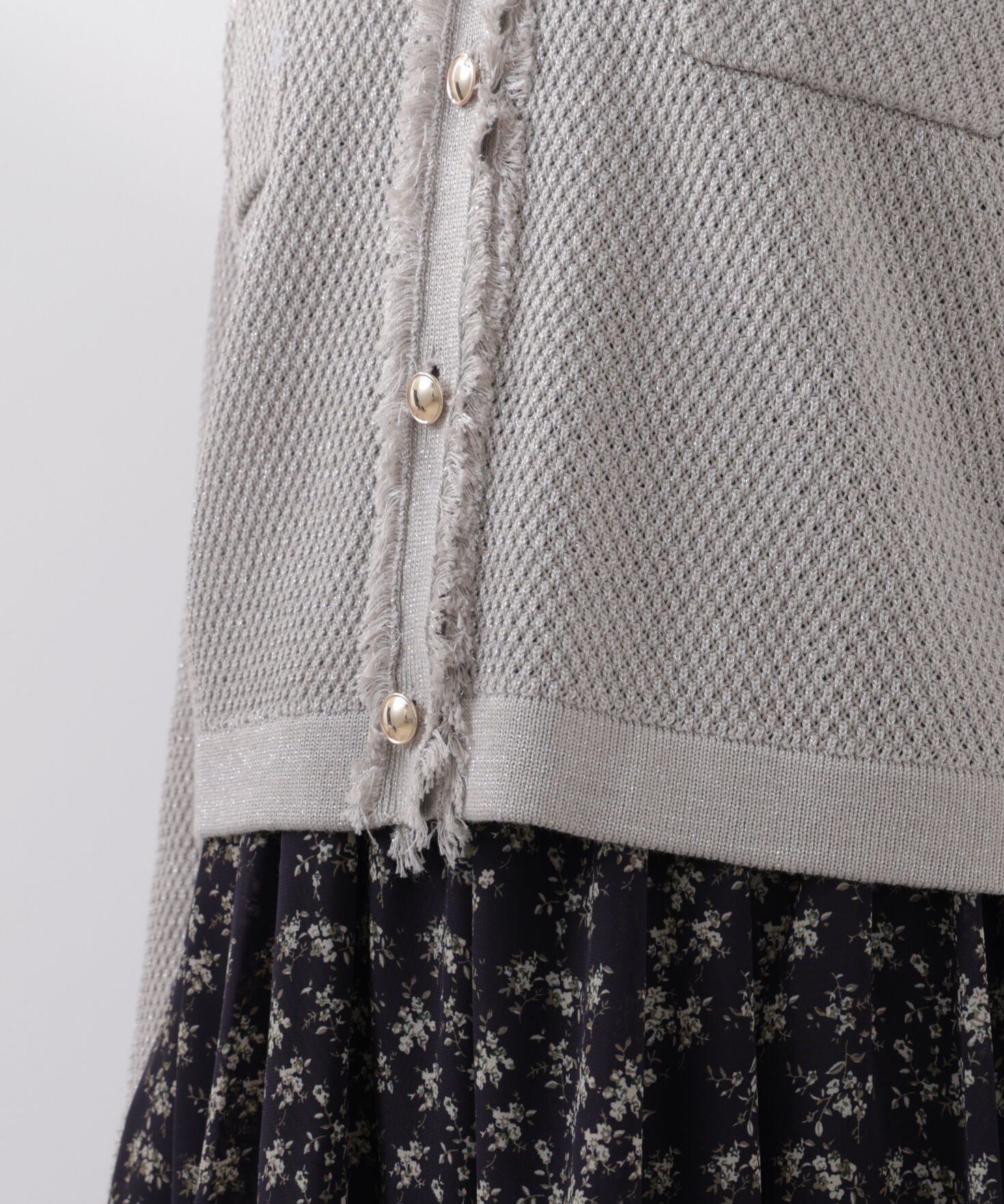 PROPORTION BODY DRESSING「ラメ透かしニットジャケット　26SS」|ニット・セーター|