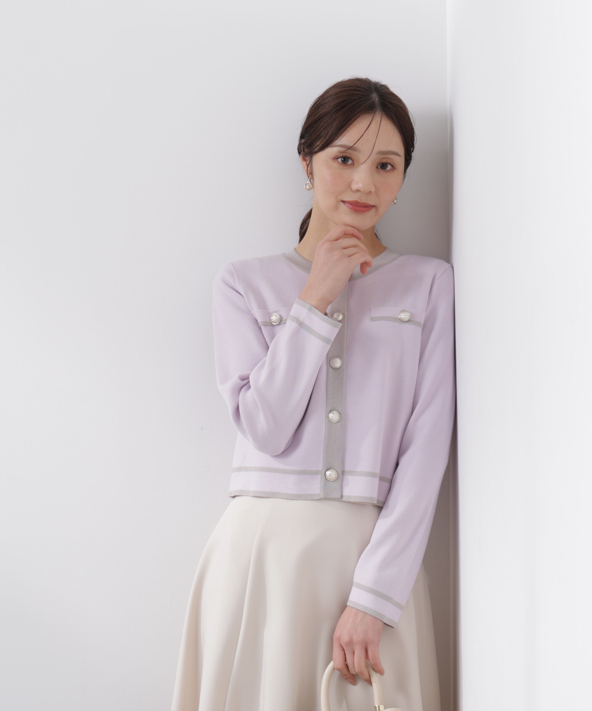 PROPORTION BODY DRESSING「バイカラーアンサンブル　26SS」|ニット・セーター|