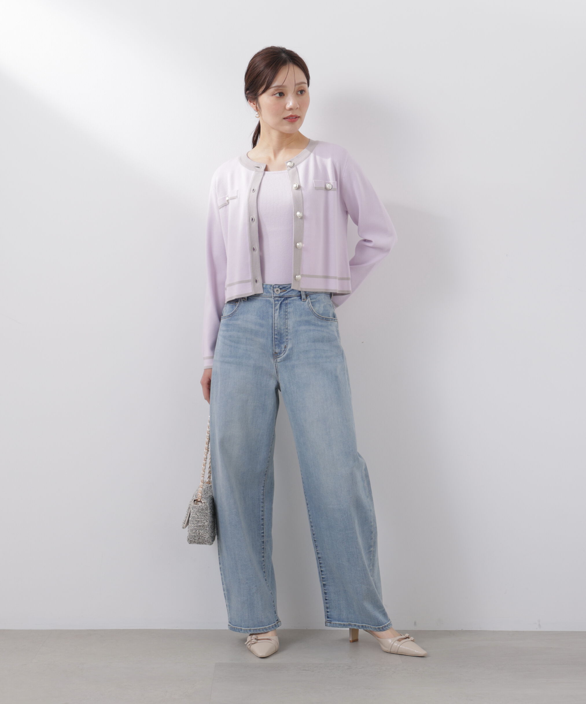 PROPORTION BODY DRESSING「バイカラーアンサンブル　26SS」|ニット・セーター|