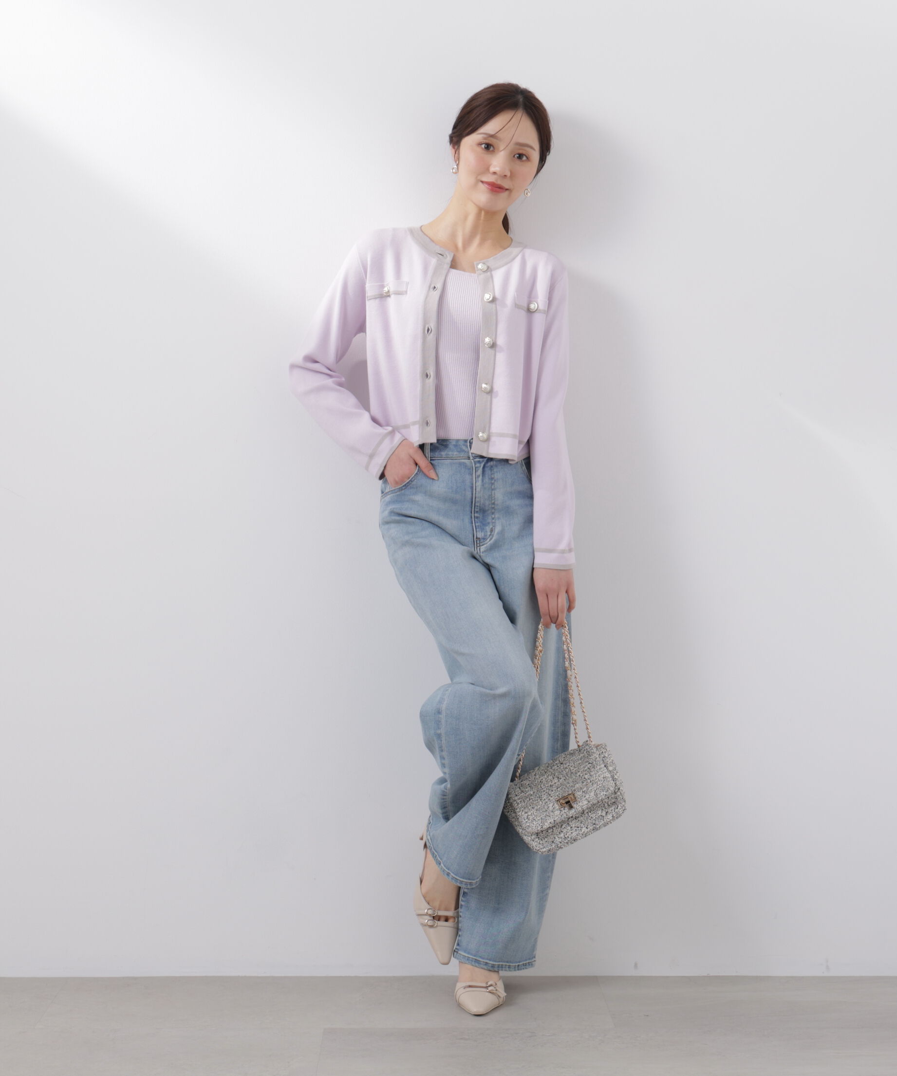 PROPORTION BODY DRESSING「バイカラーアンサンブル　26SS」|ニット・セーター|