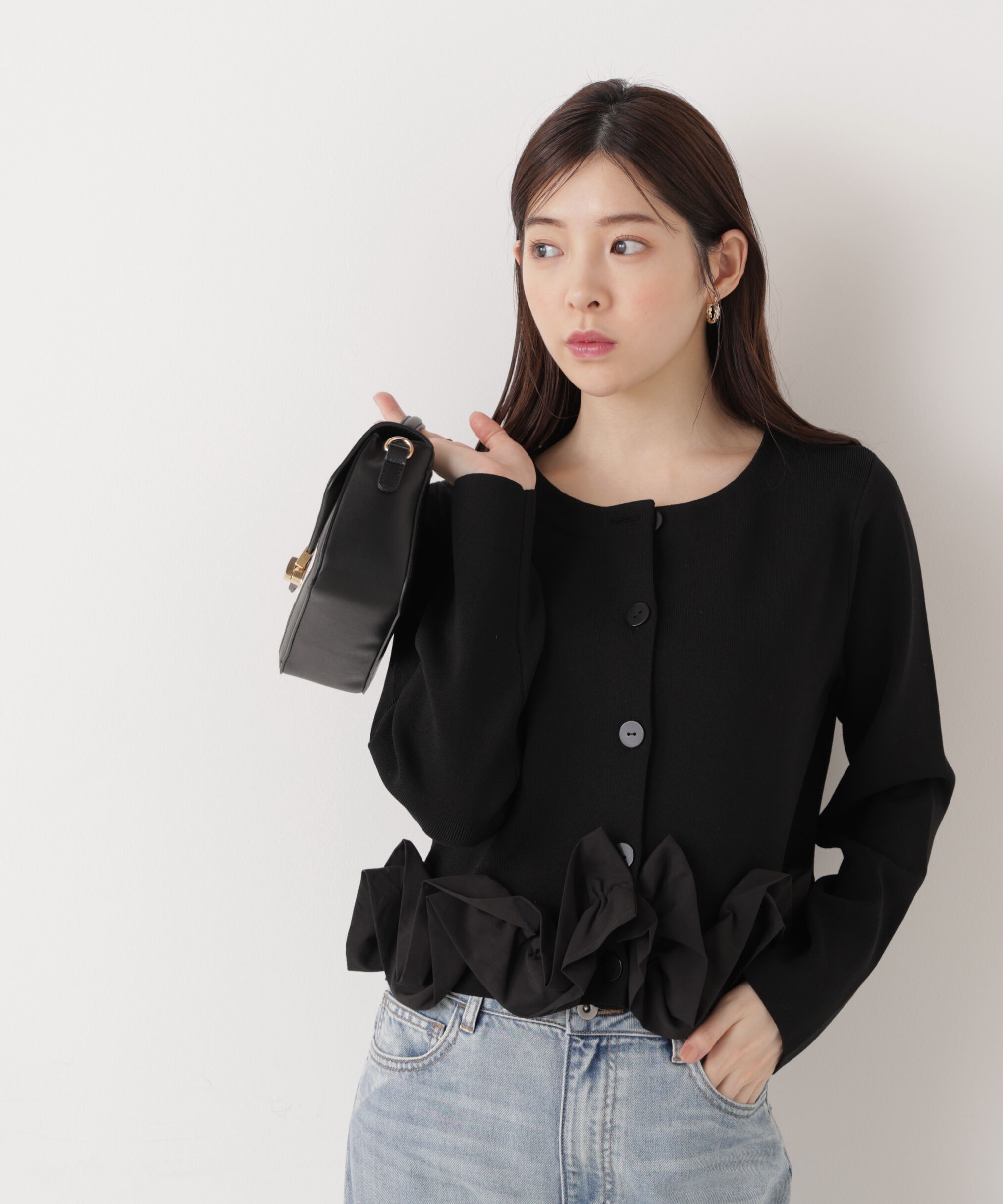 PROPORTION BODY DRESSING「〈a/mie〉ホイップペプラムニット　26SS」|カーディガン|