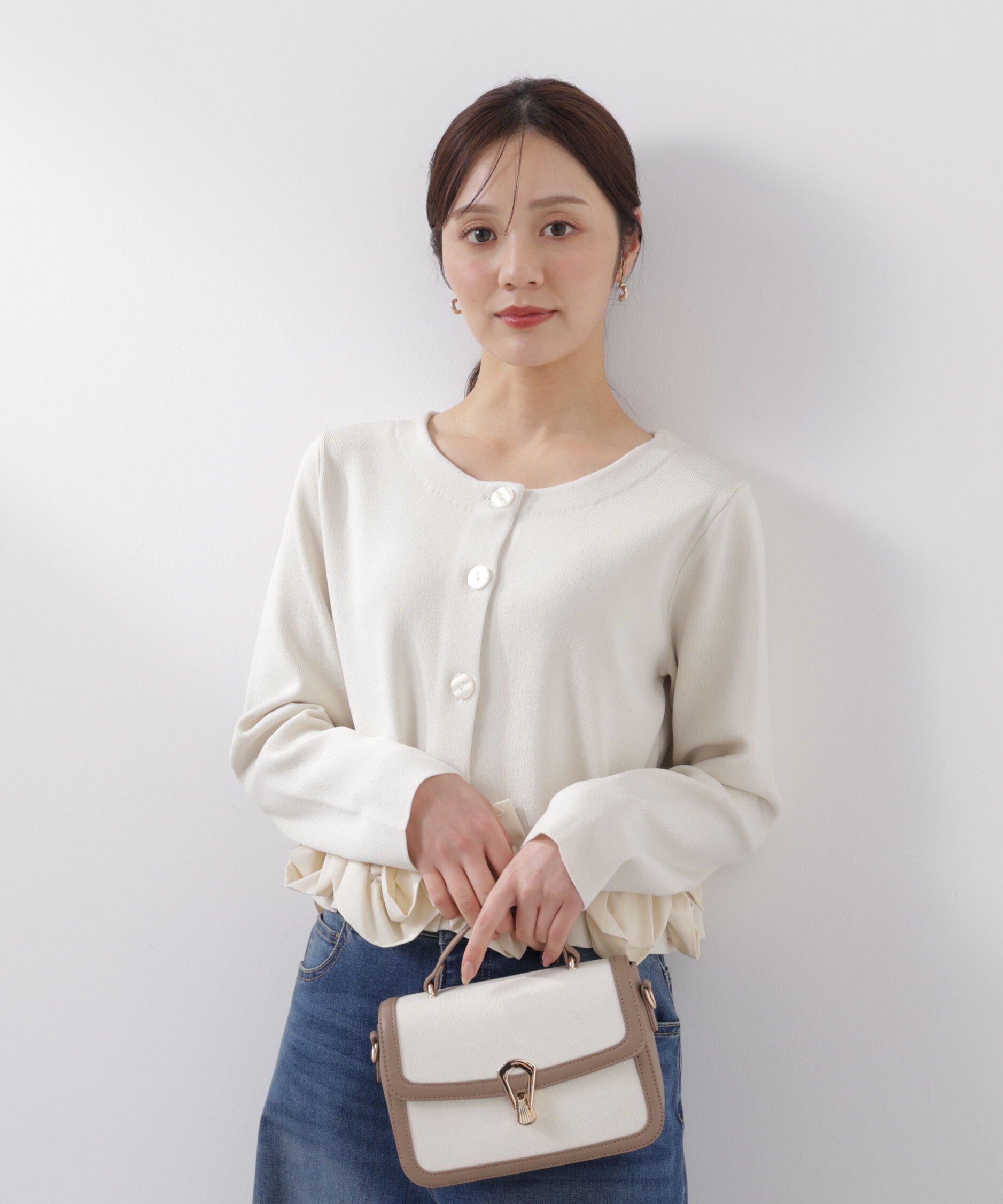 PROPORTION BODY DRESSING「〈a/mie〉ホイップペプラムニット　26SS」|カーディガン|