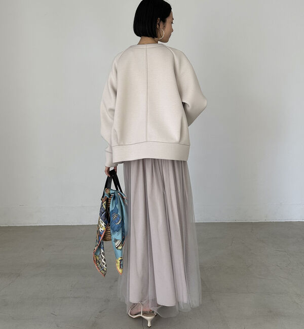 Doux archives「Ｗ　ＺＩＰボンディングノーカラーブルゾン」|Tシャツ・カットソー|