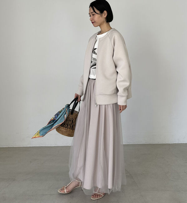 Doux archives「Ｗ　ＺＩＰボンディングノーカラーブルゾン」|Tシャツ・カットソー|