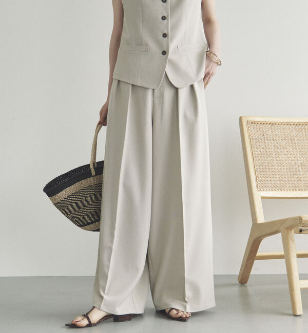 Doux archives「２タックワイドパンツ」|チノ|BEIGE