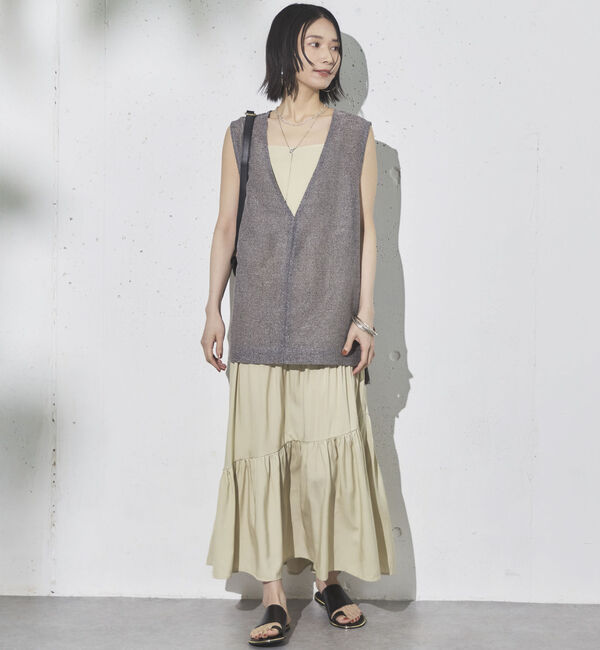 Doux archives「ラメメッシュベスト」|テーラードジャケット|