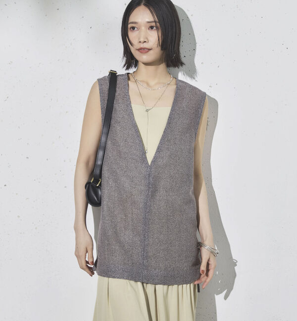 Doux archives「ラメメッシュベスト」|テーラードジャケット|