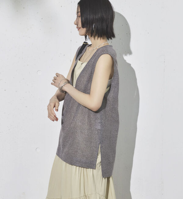 Doux archives「ラメメッシュベスト」|テーラードジャケット|