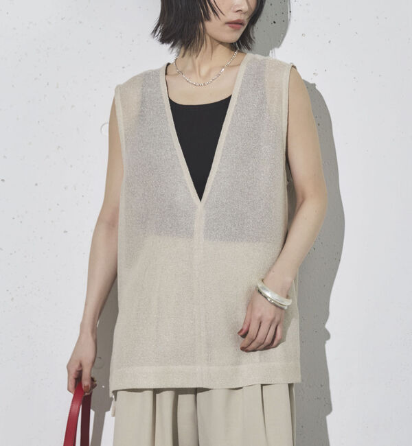Doux archives「ラメメッシュベスト」|テーラードジャケット|