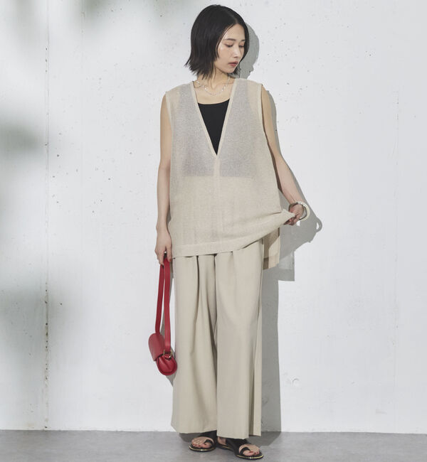 Doux archives「ラメメッシュベスト」|テーラードジャケット|