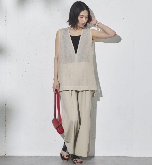 Doux archives「ラメメッシュベスト」|テーラードジャケット|