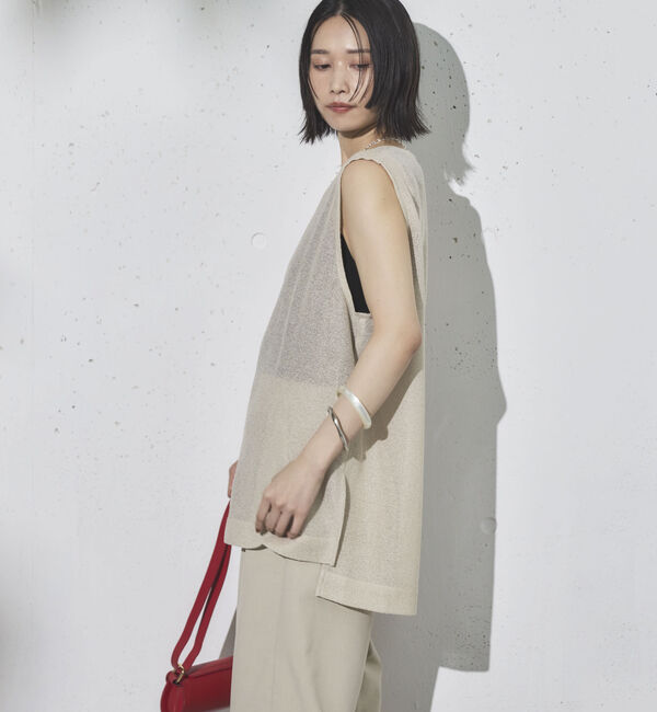 Doux archives「ラメメッシュベスト」|テーラードジャケット|