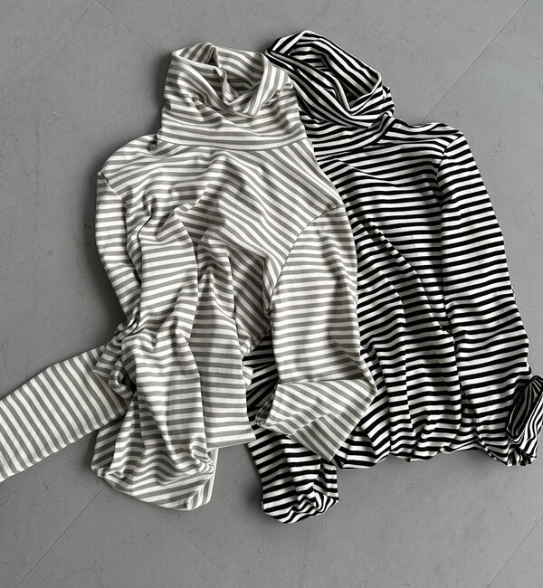 Doux archives「ボーダータートルネックインナー」|Tシャツ・カットソー|