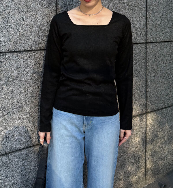 Doux archives「ラメスクエアネックロンＴｅｅ」|Tシャツ・カットソー|