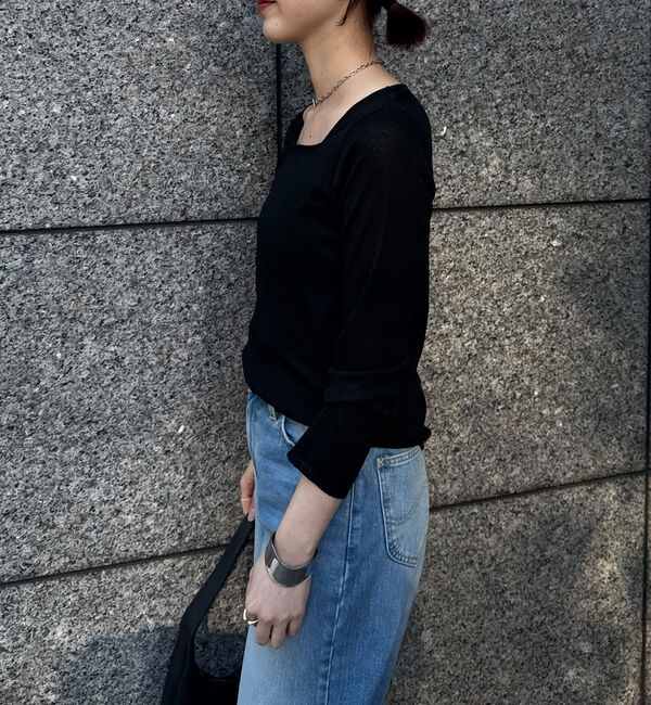 Doux archives「ラメスクエアネックロンＴｅｅ」|Tシャツ・カットソー|