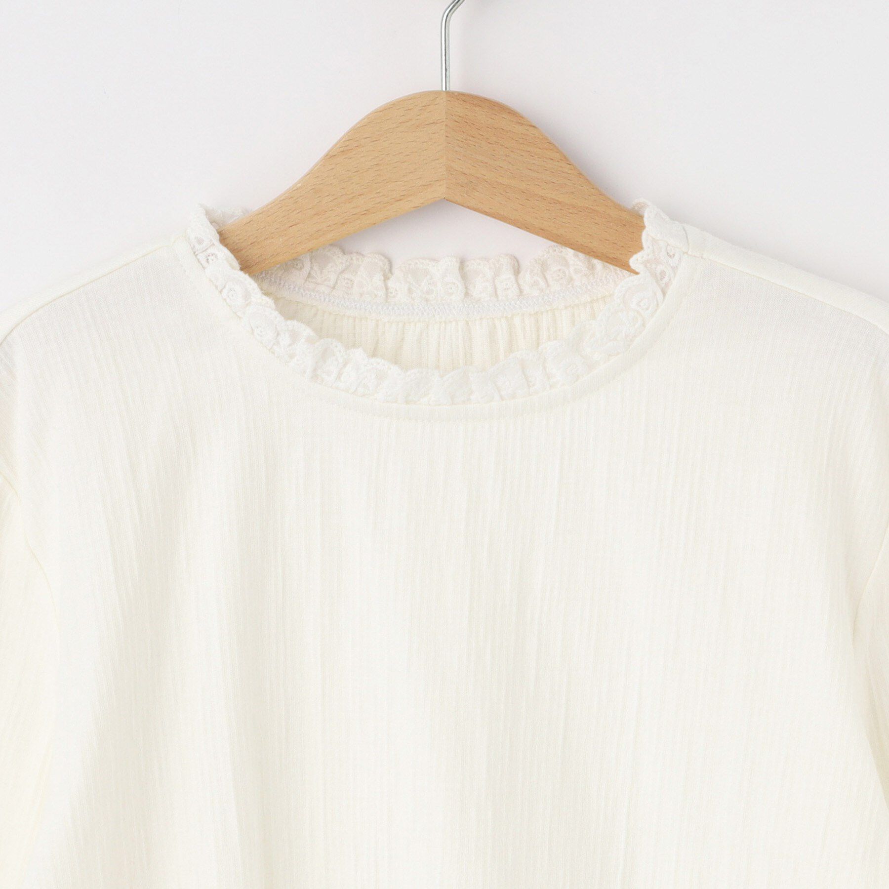 SHOO･LA･RUE「【100-140cm/プチセレ】フリルレースでお上品に インナートップス」|Tシャツ・カットソー|