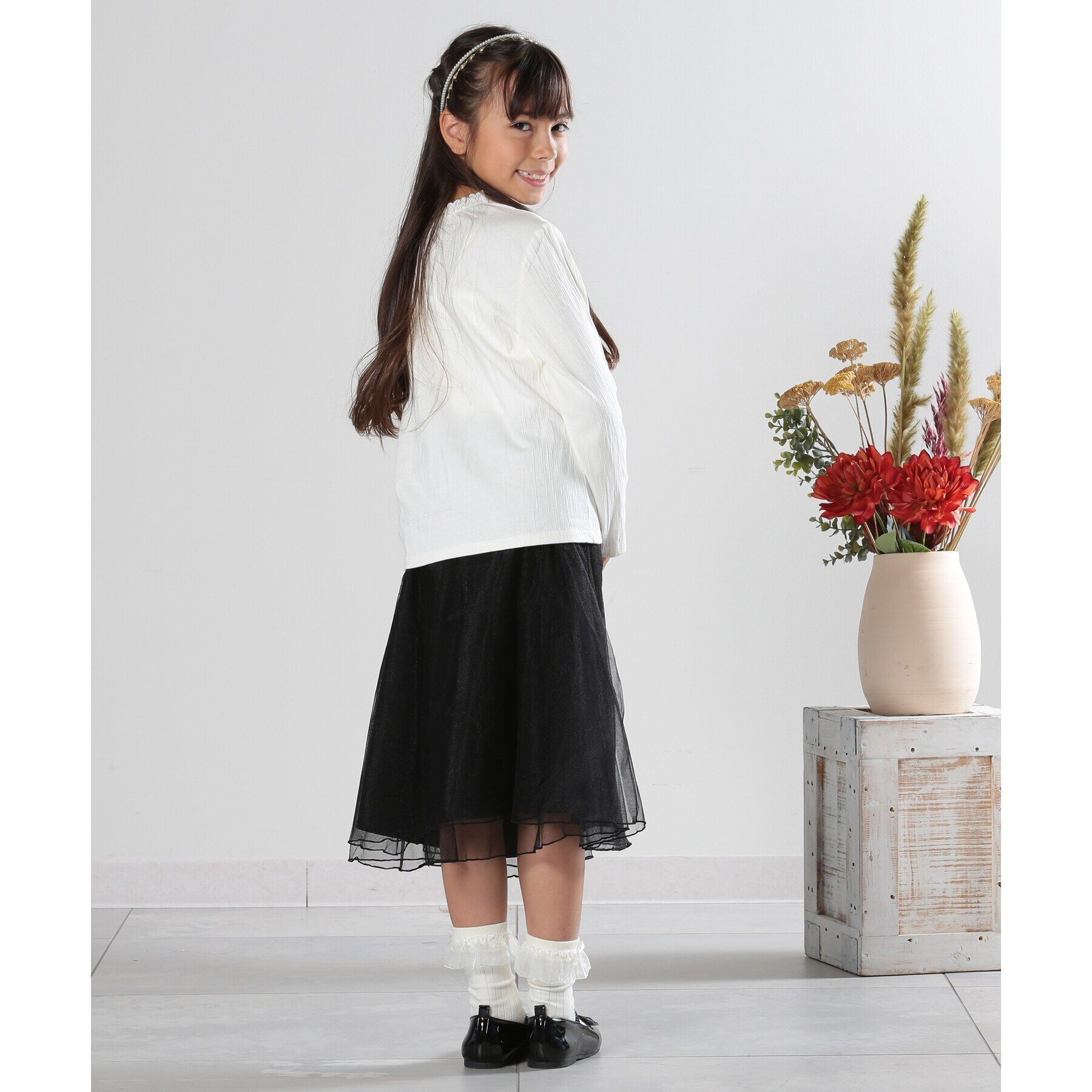 SHOO･LA･RUE「【100-140cm/プチセレ】フリルレースでお上品に インナートップス」|Tシャツ・カットソー|