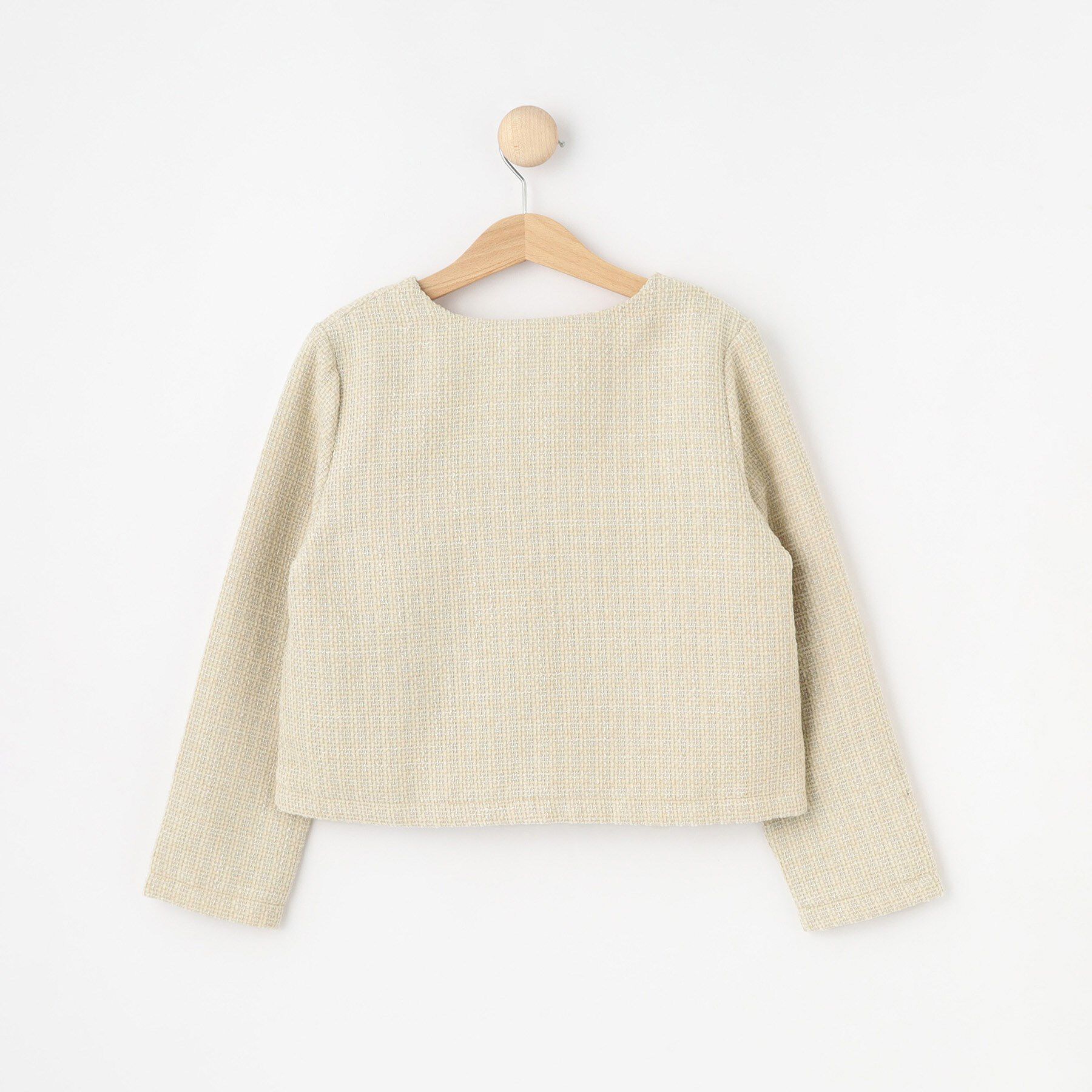 SHOO･LA･RUE「【100-140cm/プチセレ】ツイードジャケット」|ノーカラージャケット|